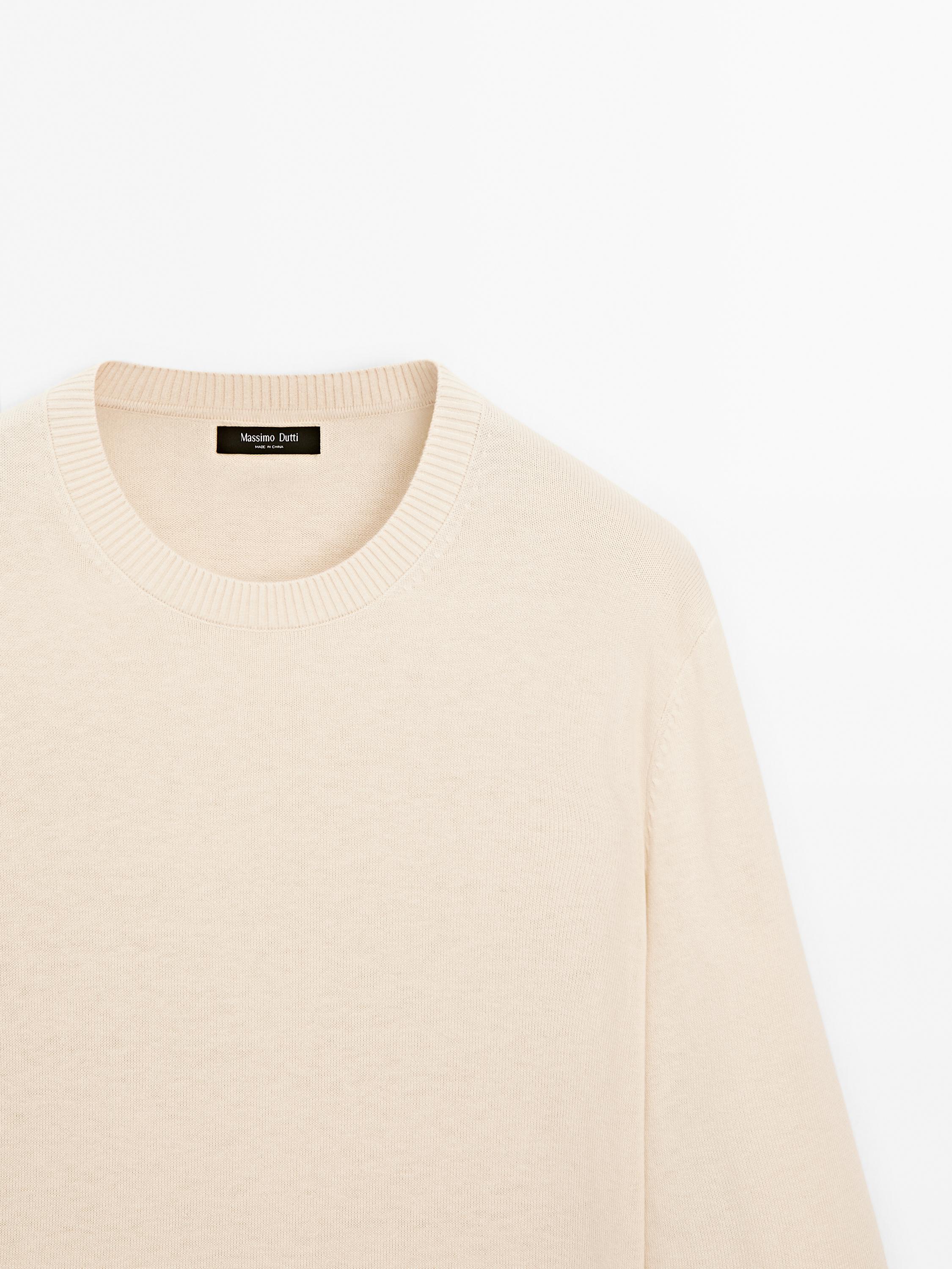 Cotton blend knit sweater