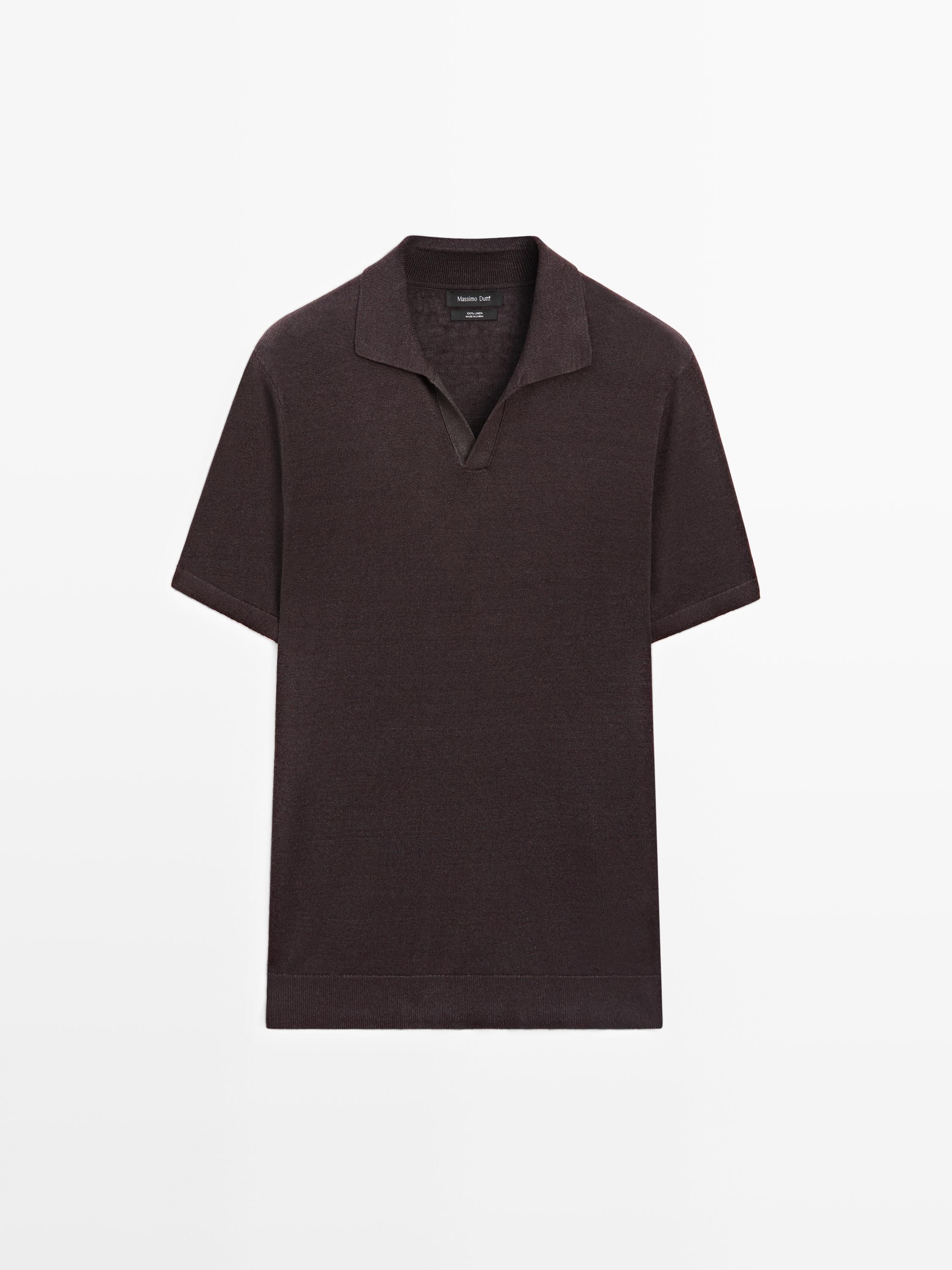 Jersey polo cuello pico lino