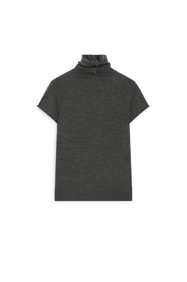100% wool short sleeve knit sweater - LIMITED EDITION — MEDIUM GREY 7