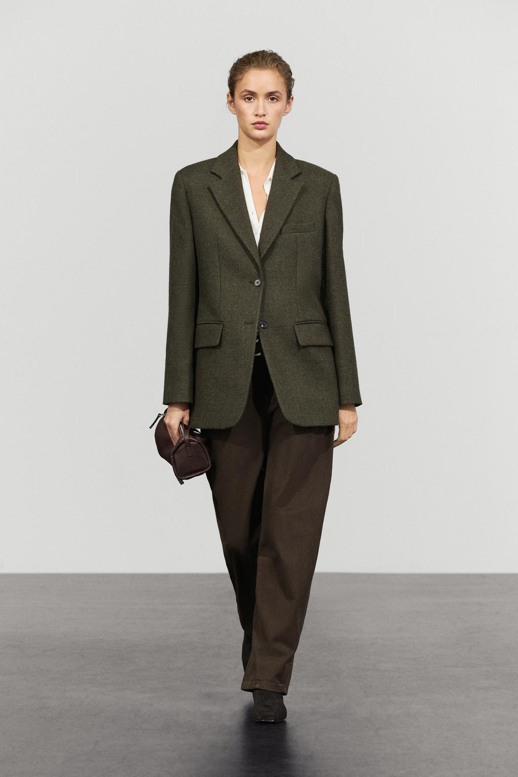 Massimo Dutti 100% Melanş Yun Pencək