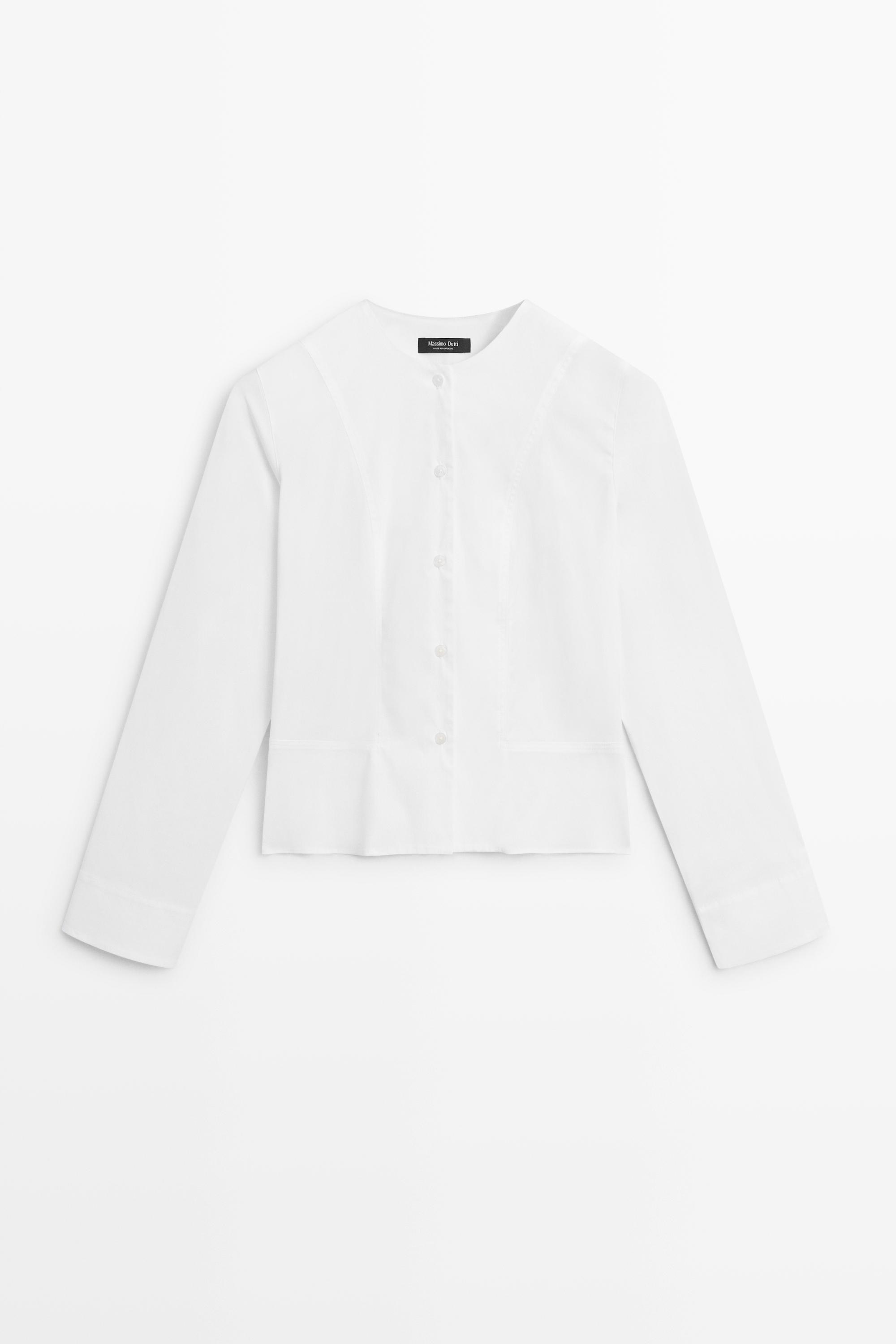 Camisa de popelina com detalhe na gola