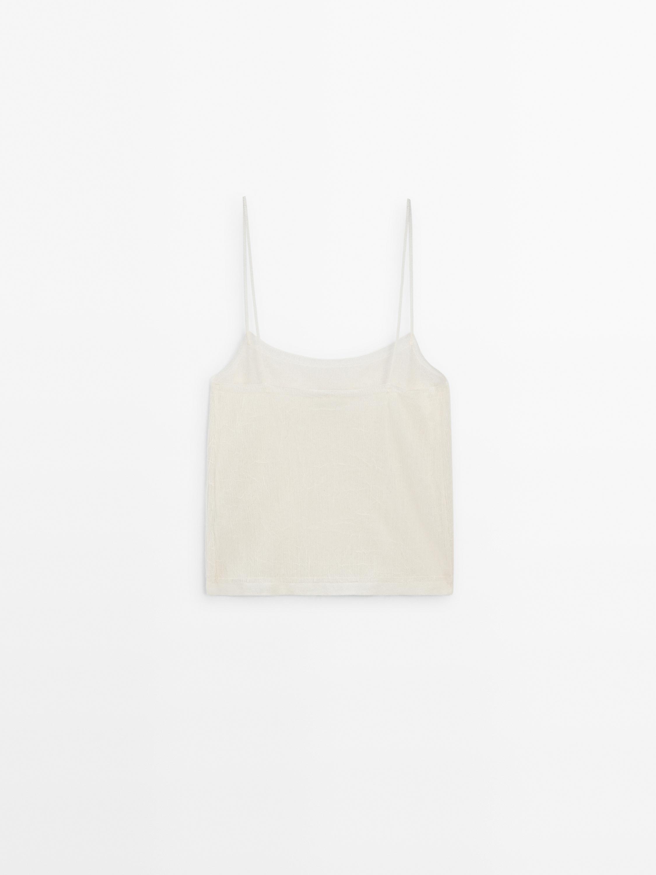 Flowing strappy top with embroidery