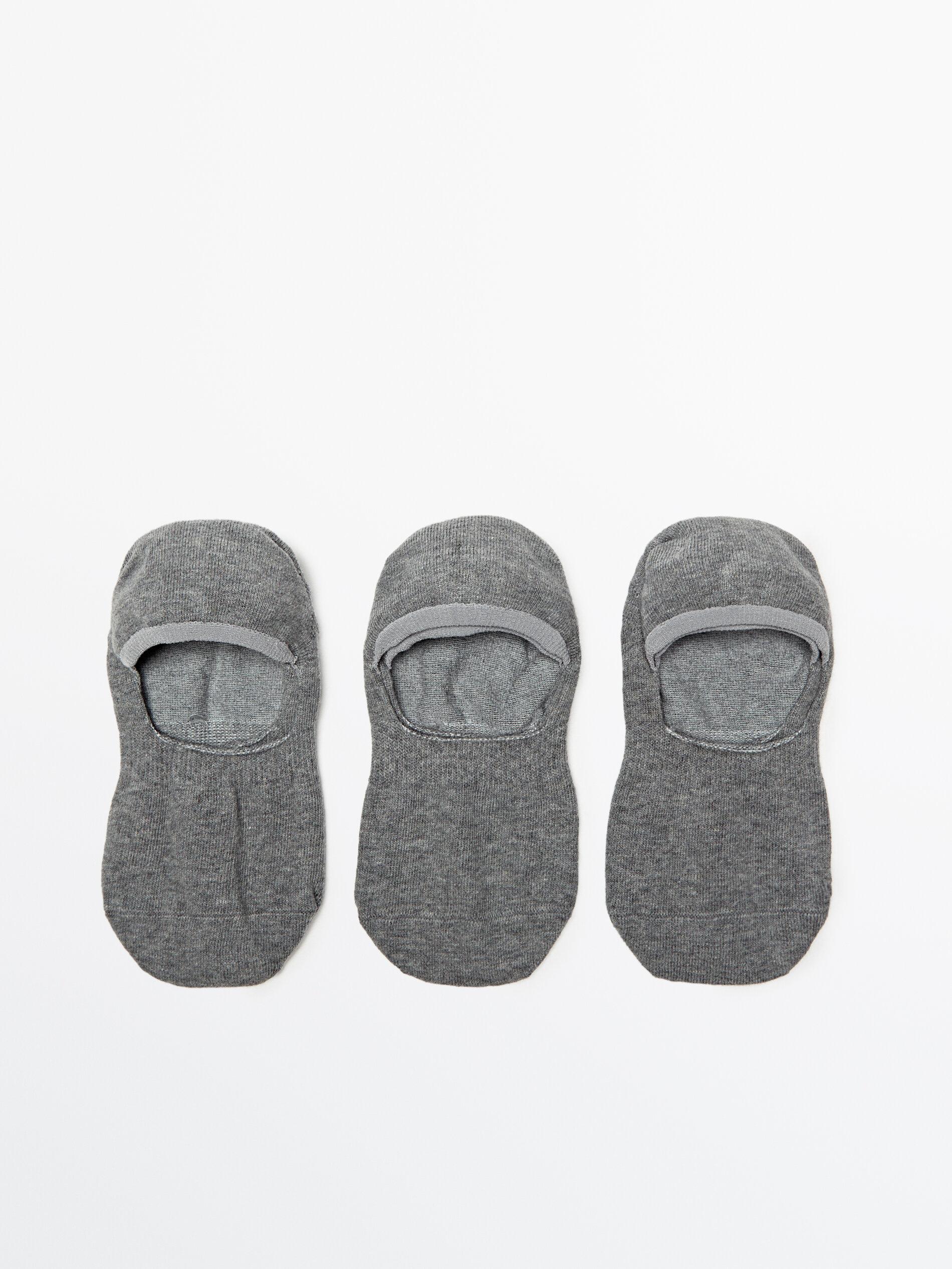 Pack of 3 pairs of no-show cotton blend socks