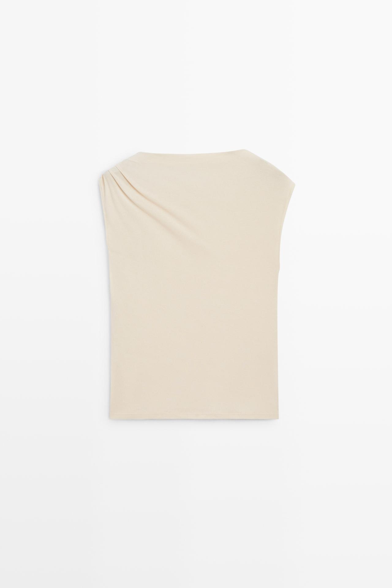 Asymmetric metal detail top — CREAM