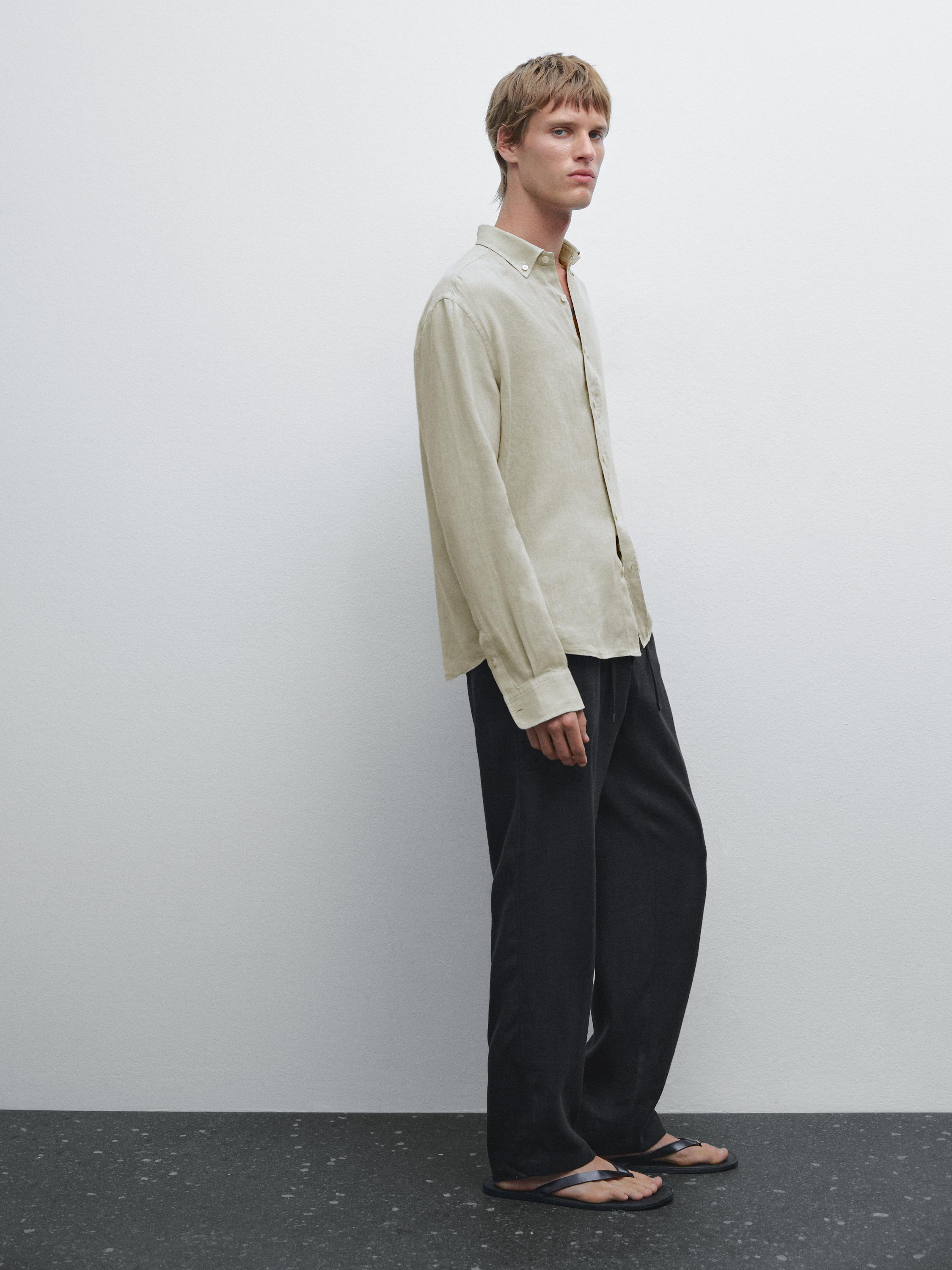 100% linen regular fit shirt