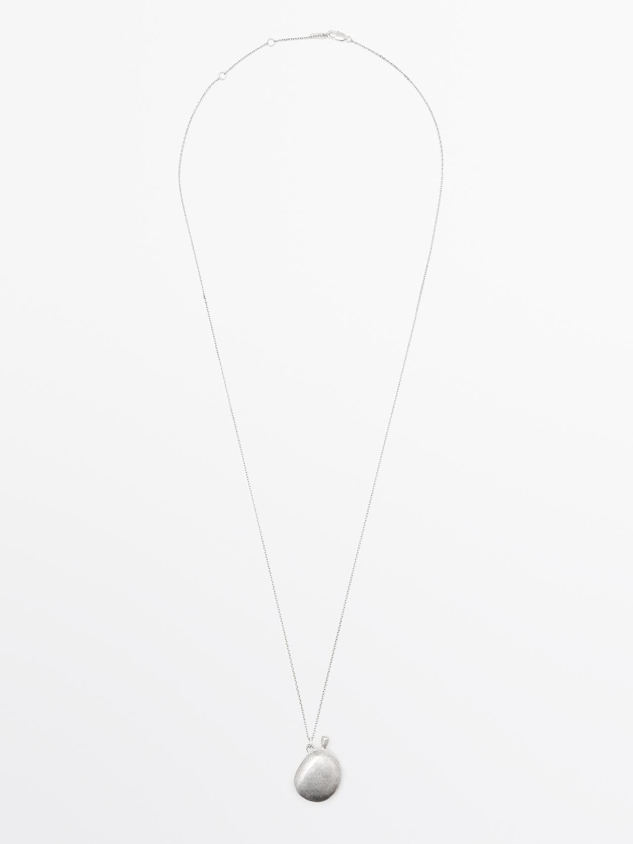 Collar Colgante Metálico - Plata - 01 - Massimo Dutti - Mujer