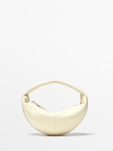 Mini nappa leather half-moon bag — WHITE 2