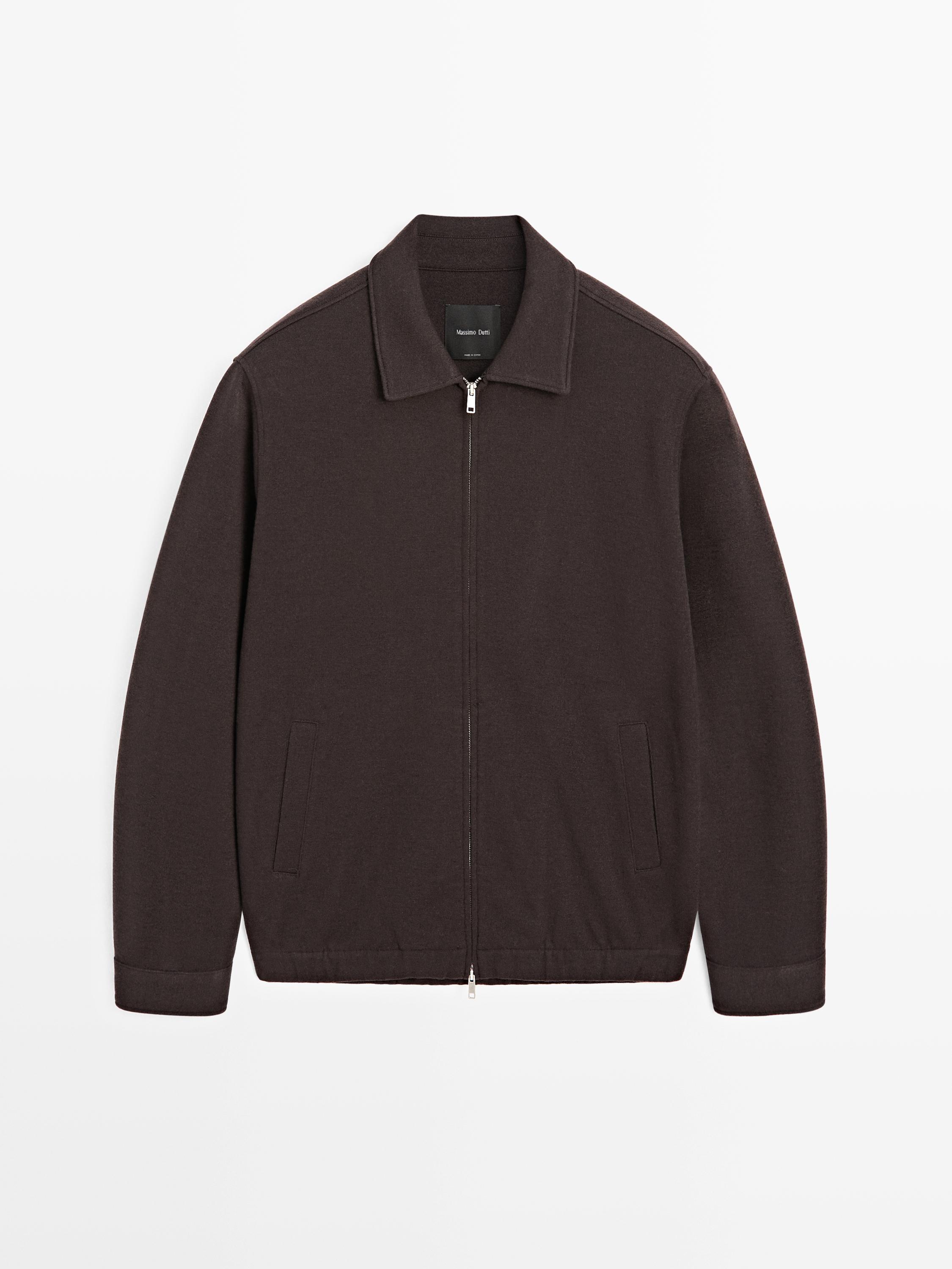 Cropped wool blend jacket