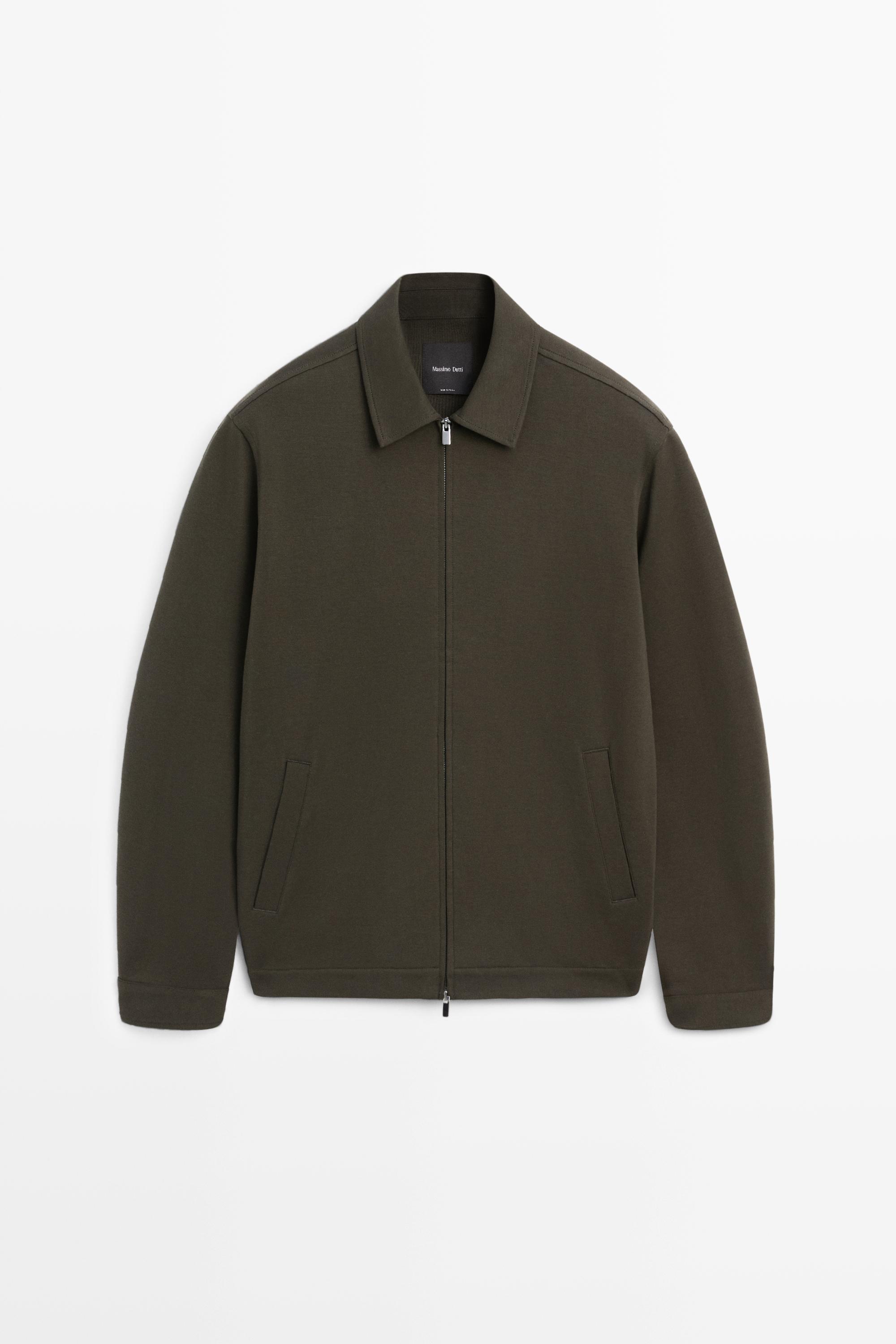 Cotton blend short jacket — DARK KHAKI