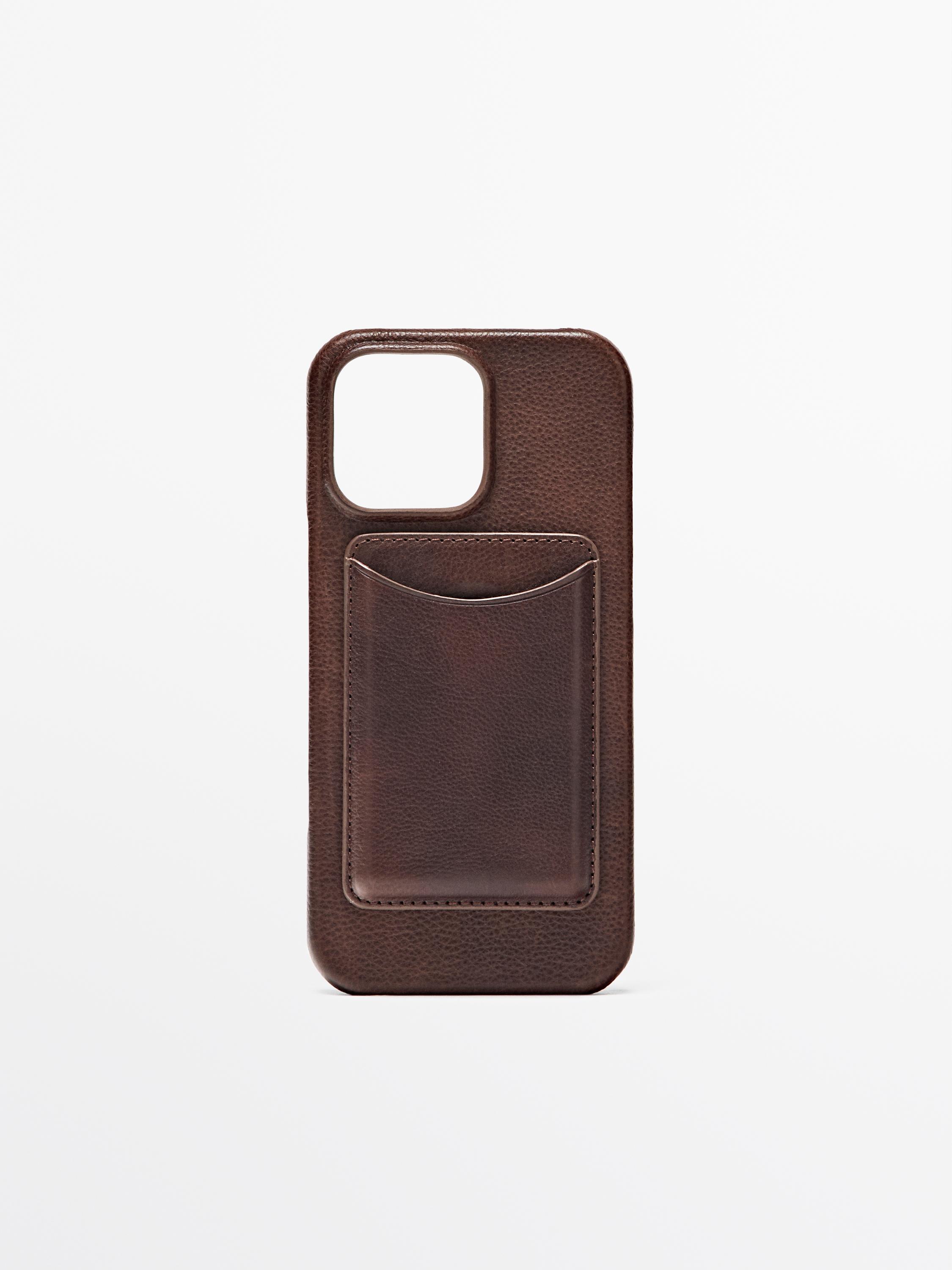 Nappa leather iPhone 16 Pro Max case — BROWN