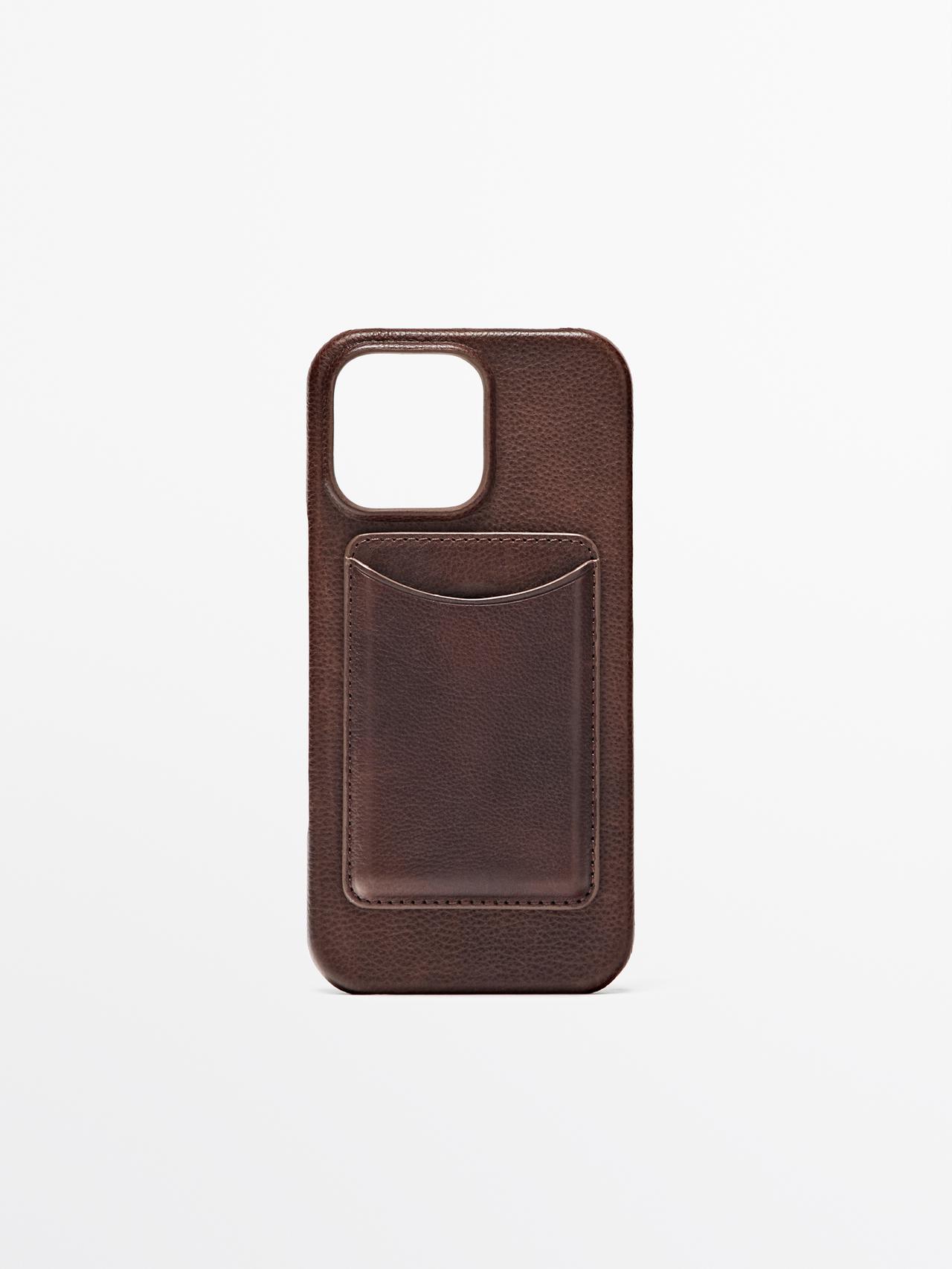 Custodia Per Iphone Pro Max 16 In Pelle Nappata - Marrone - 01 - Massimo Dutti - Femminile