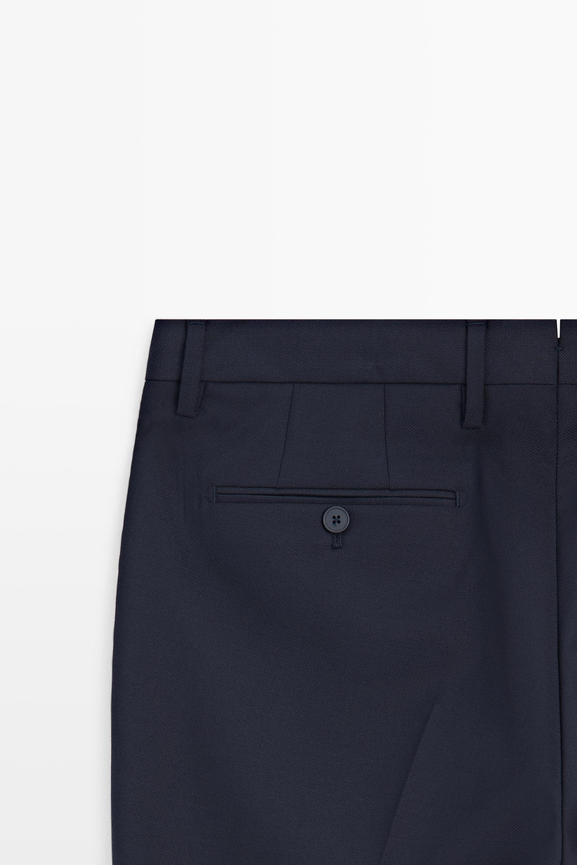 Textured suit pants — NAVY BLUE