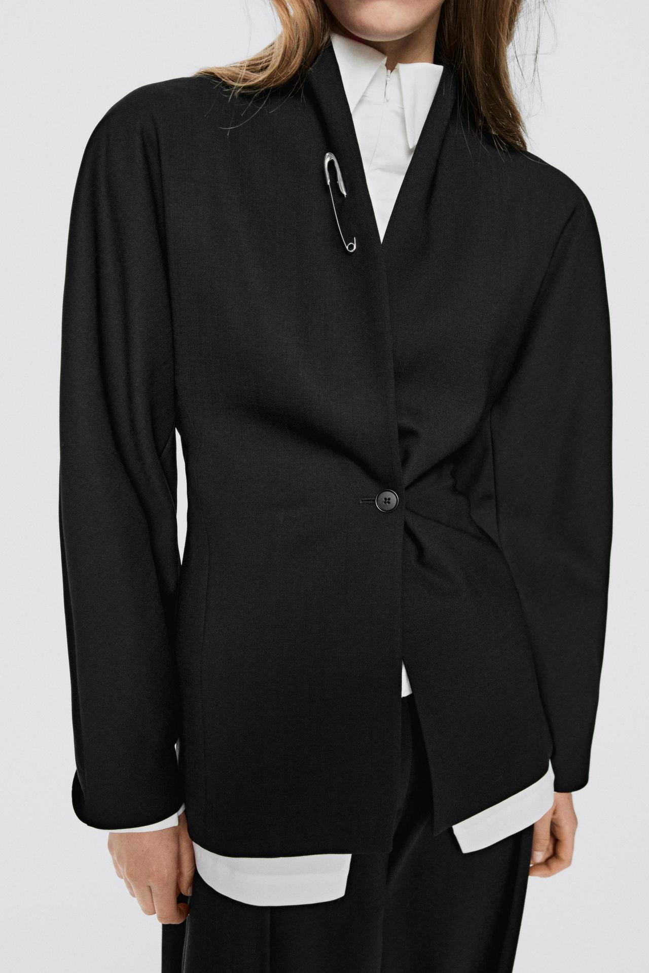 100% wool stand collar blazer - LIMITED EDITION — BLACK