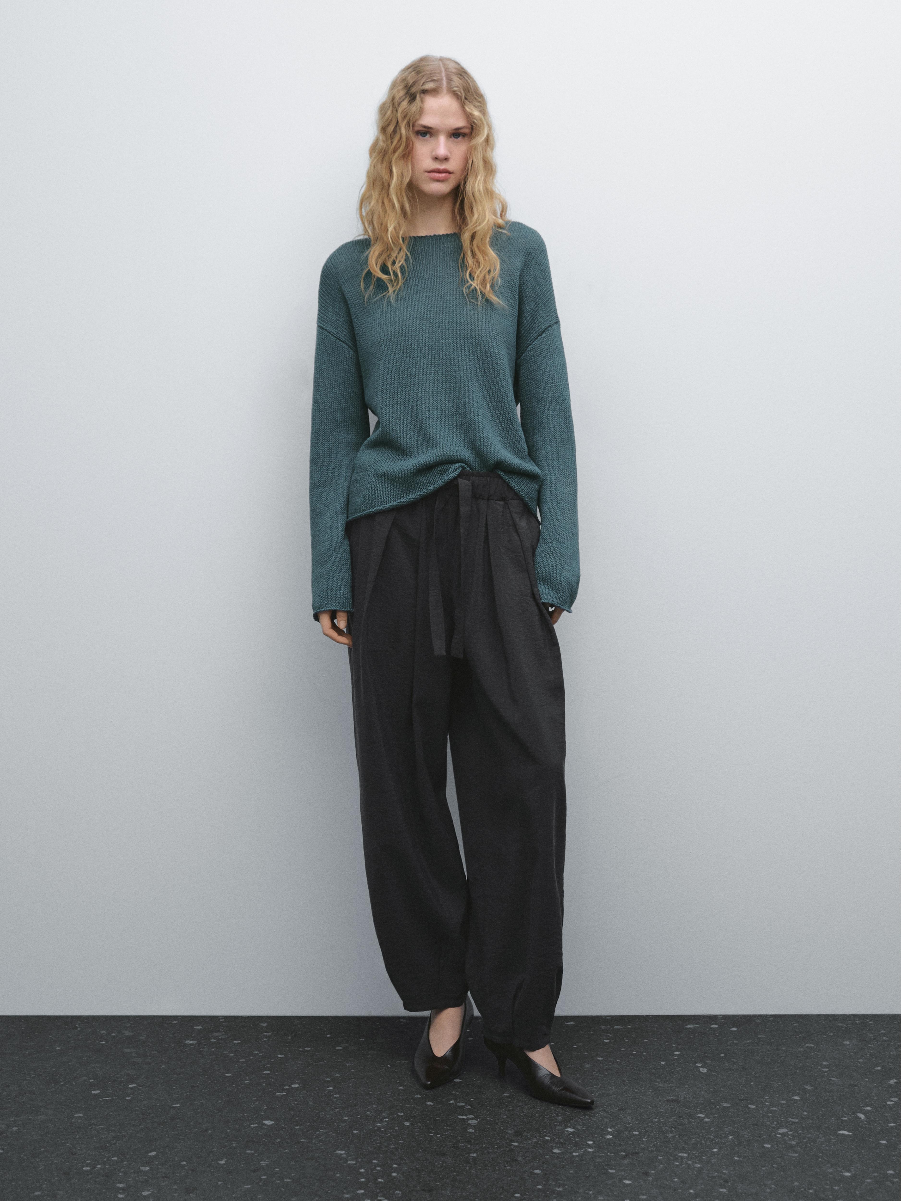 Pull en maille de lin mélangé