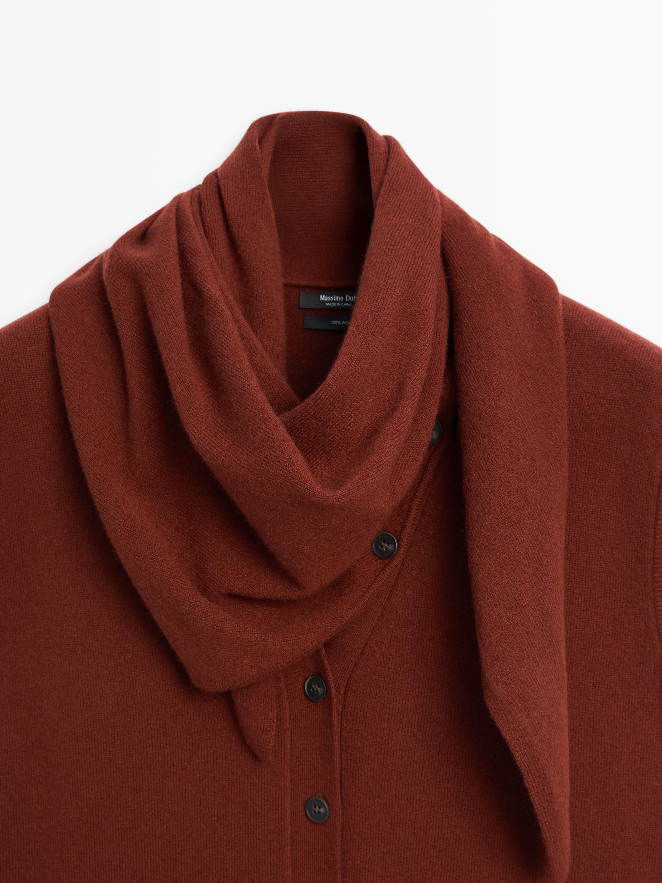 100% wool waistcoat with scarf detail