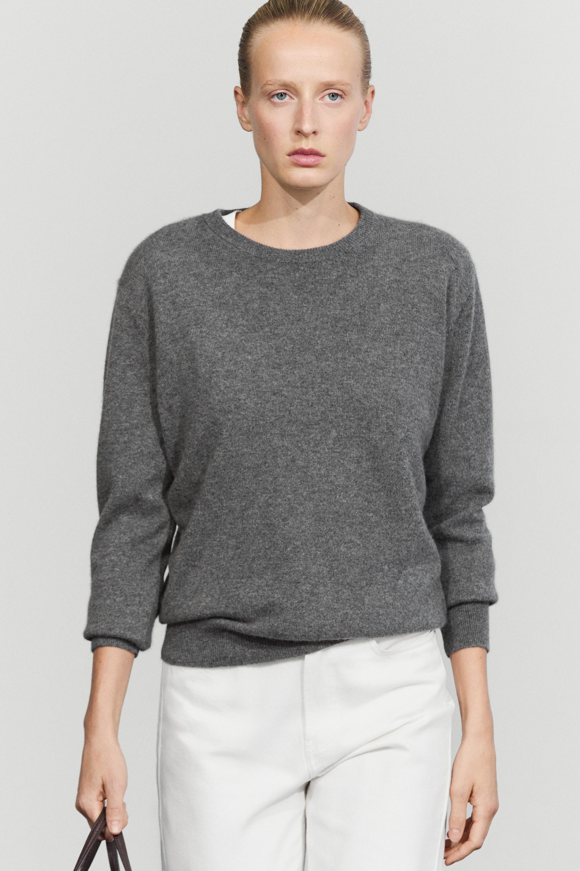 100% cashmere long sleeve sweater