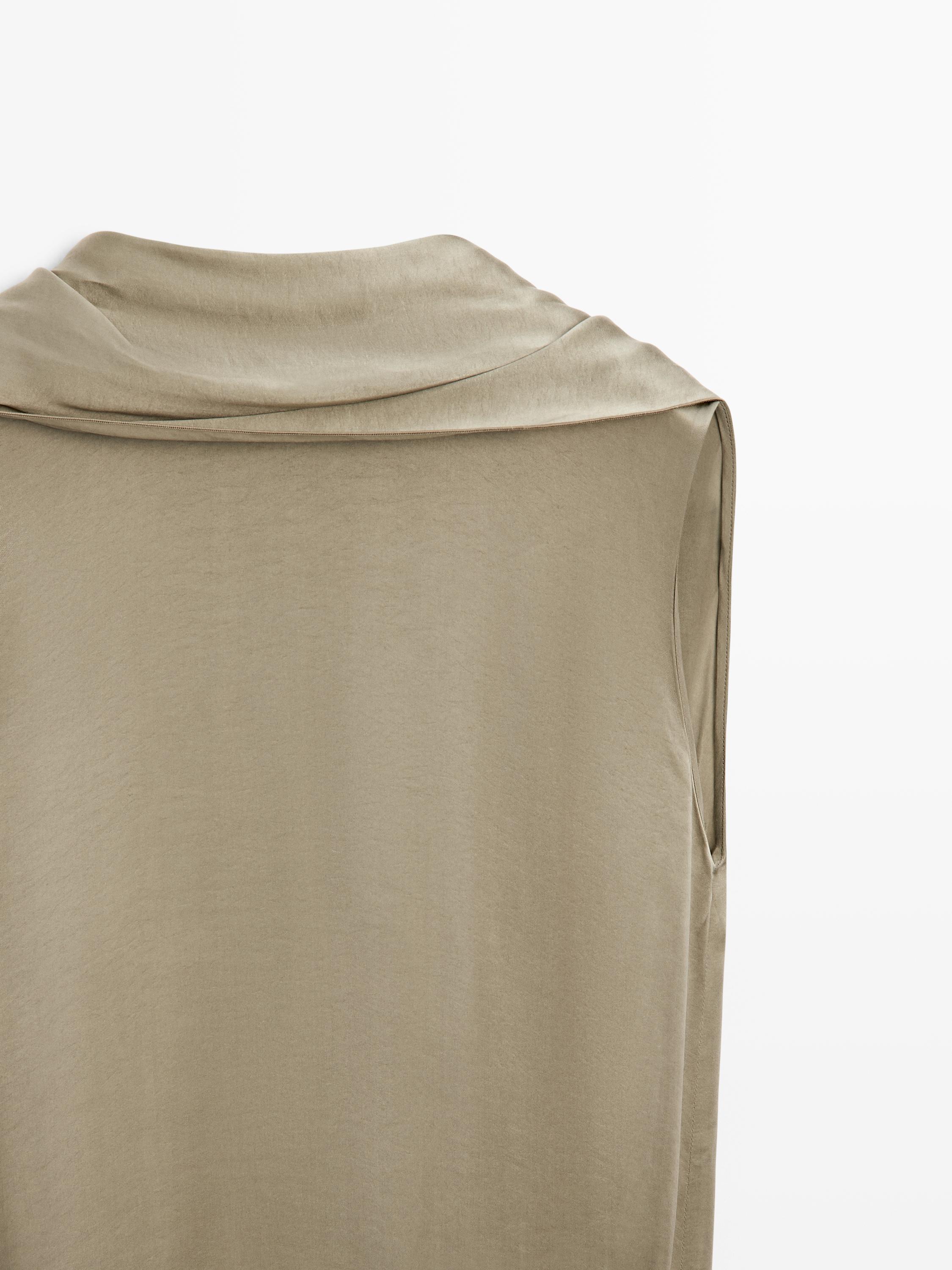 Flowing dress with cape detail - STUDIO — STONE