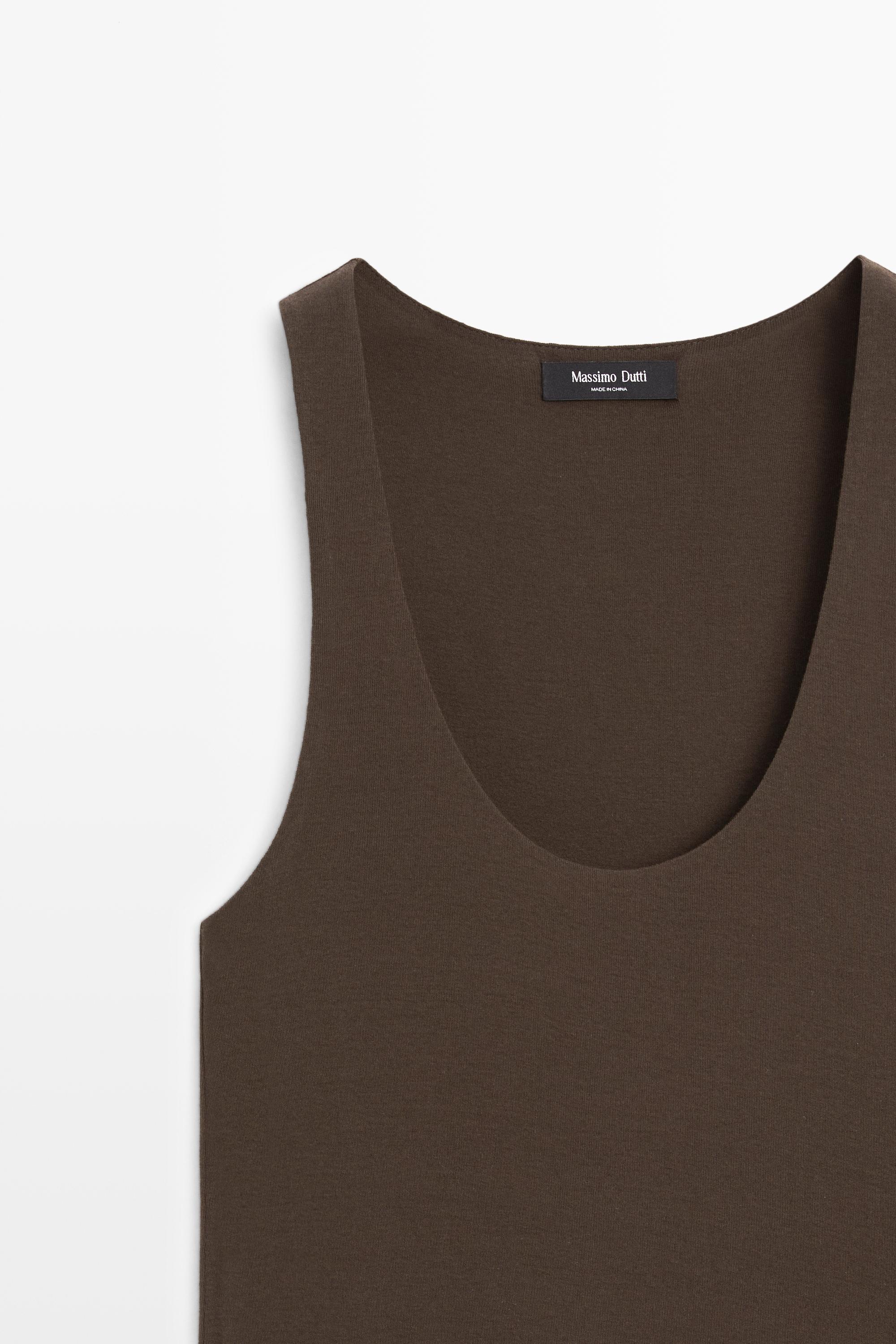 Midi dress with puffed detail — Khaki