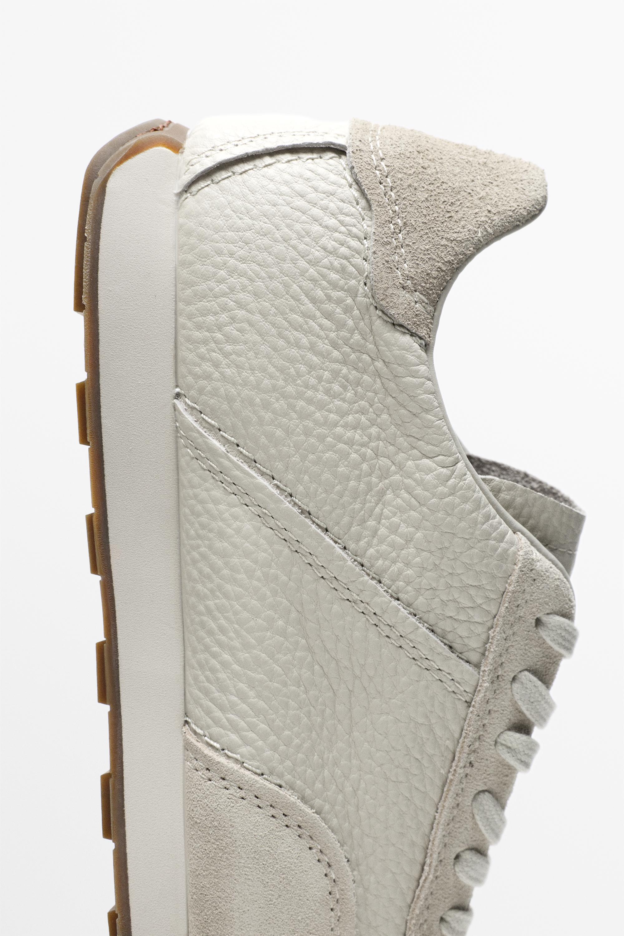 Milled nappa leather sneaker — WHITE