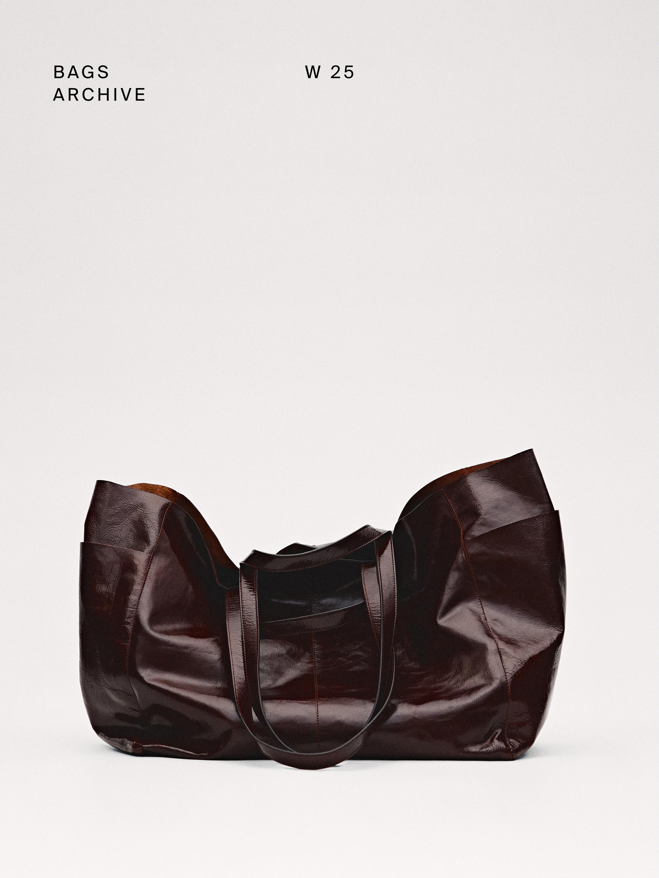 Nappa leather maxi shopper bag