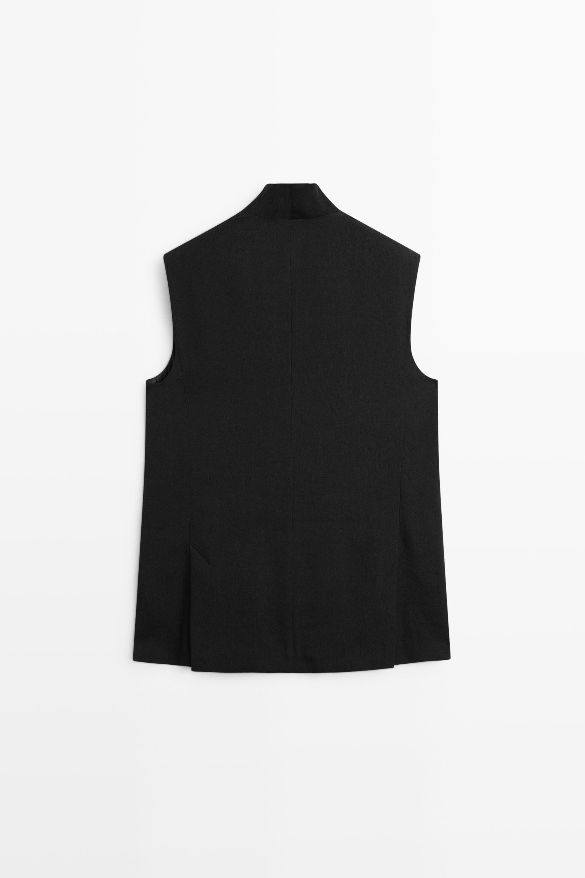 High-neck vest — BLACK