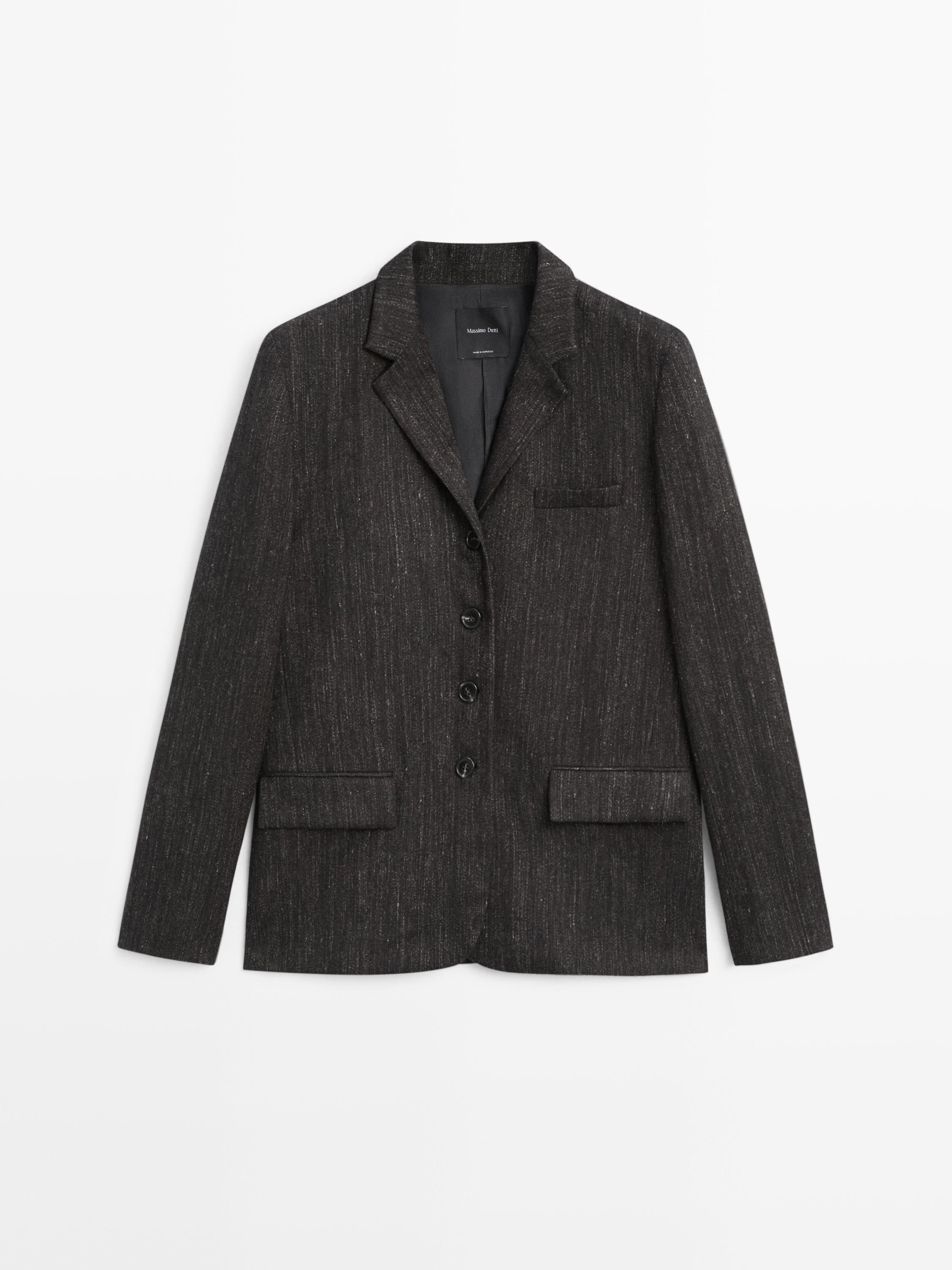 Flecked wool blend blazer