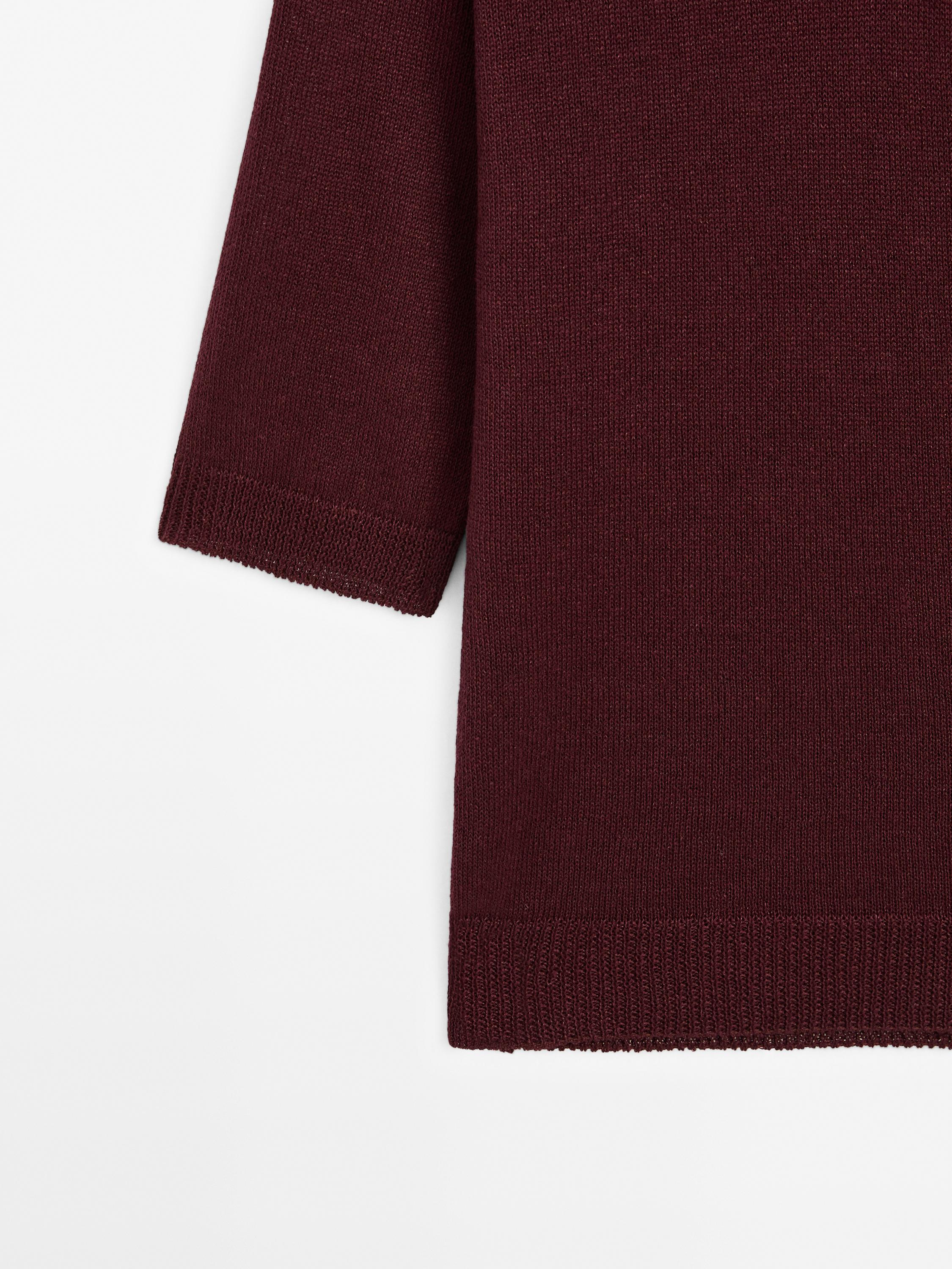 Oversize knit sweater with polo collar