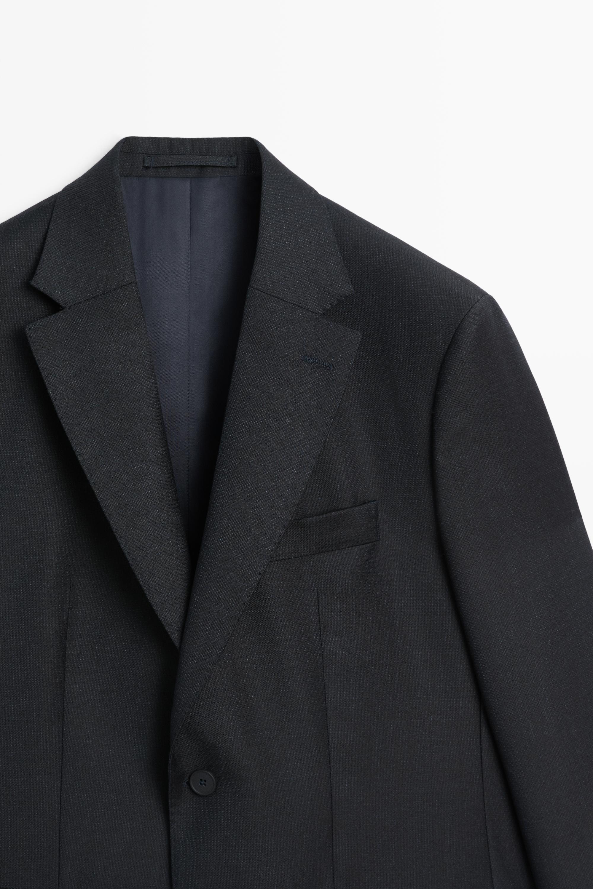 100% Wool Suit Blazer — NAVY BLUE