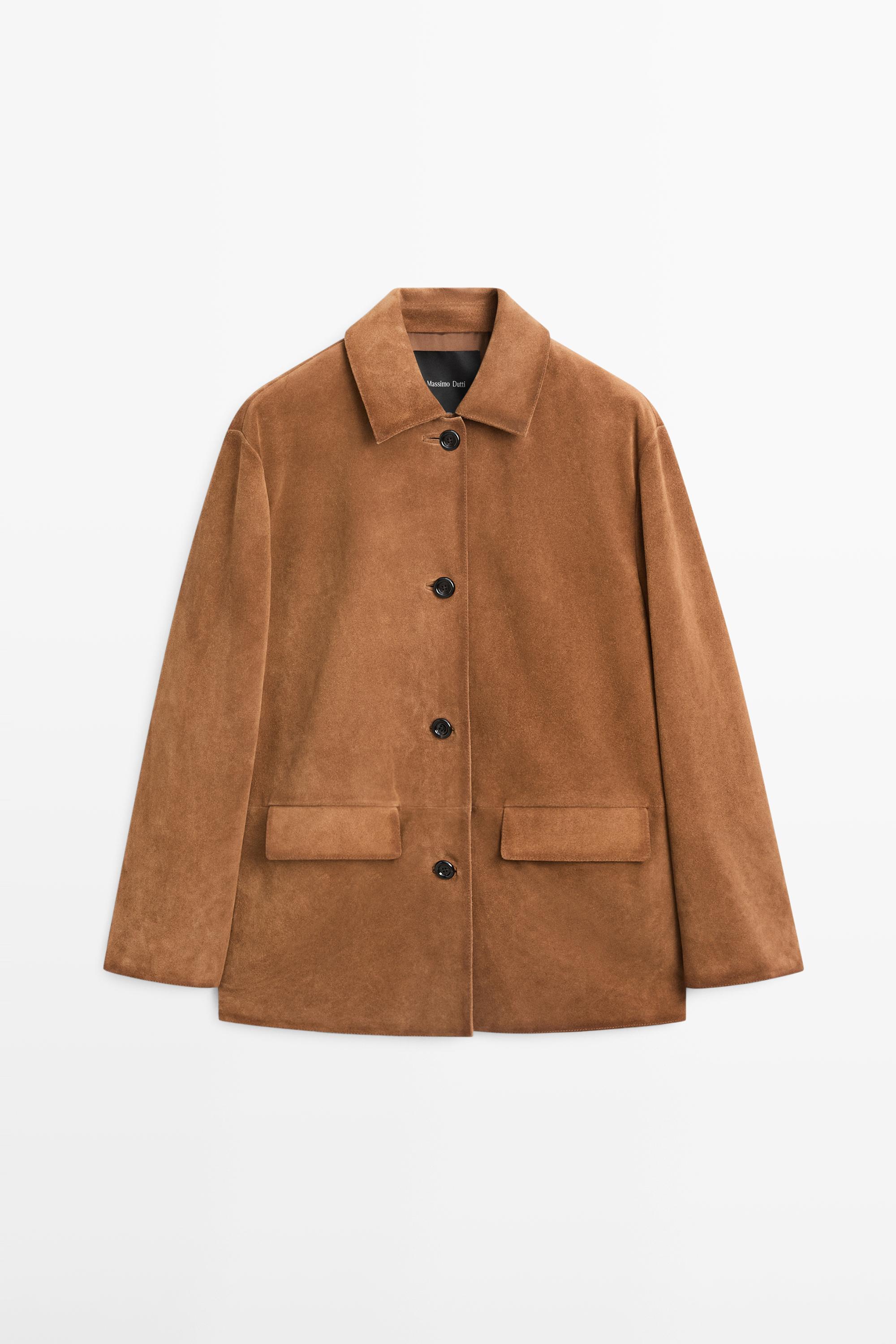 Suede leather jacket — CAMEL