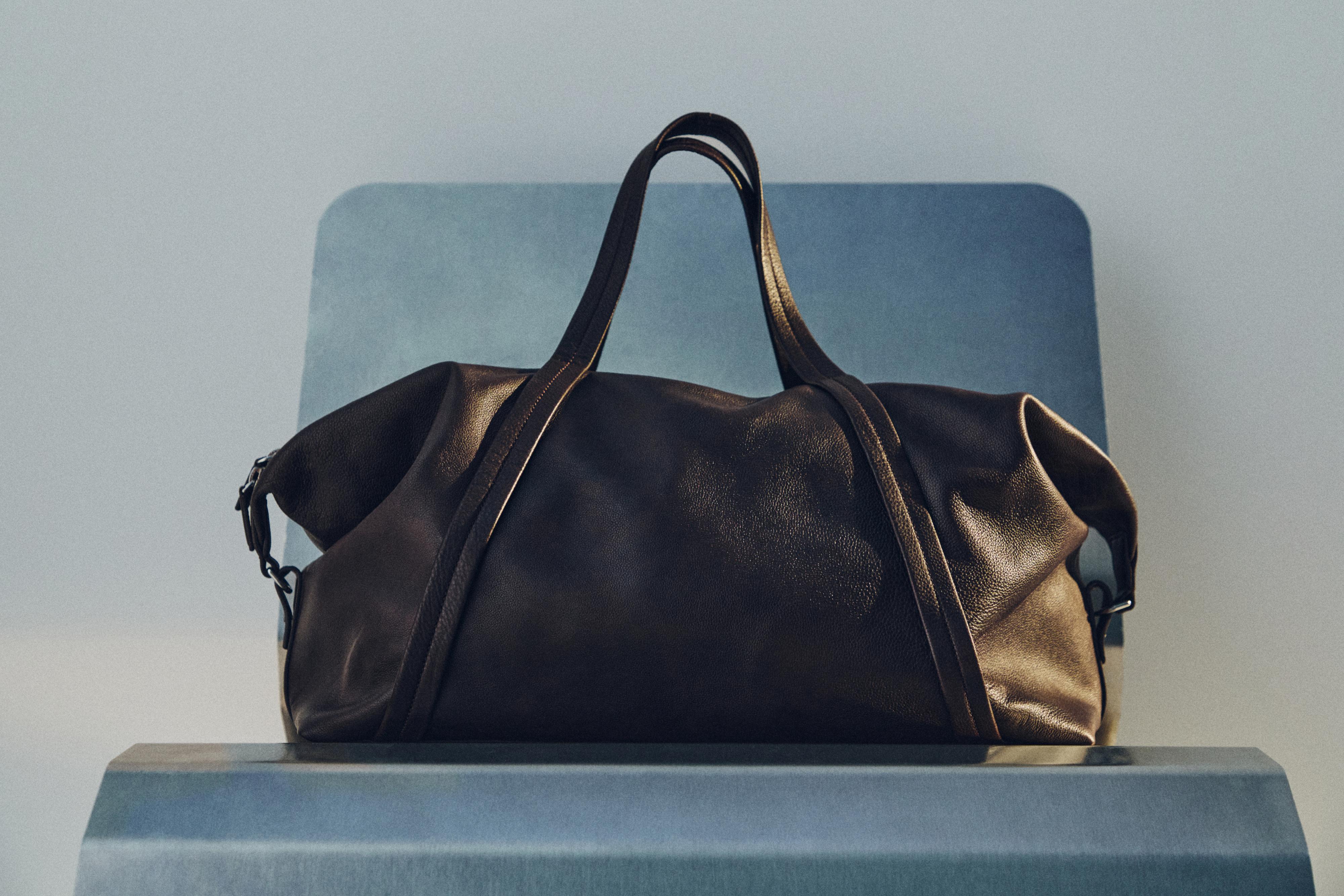 Nappa leather travel bag — BROWN