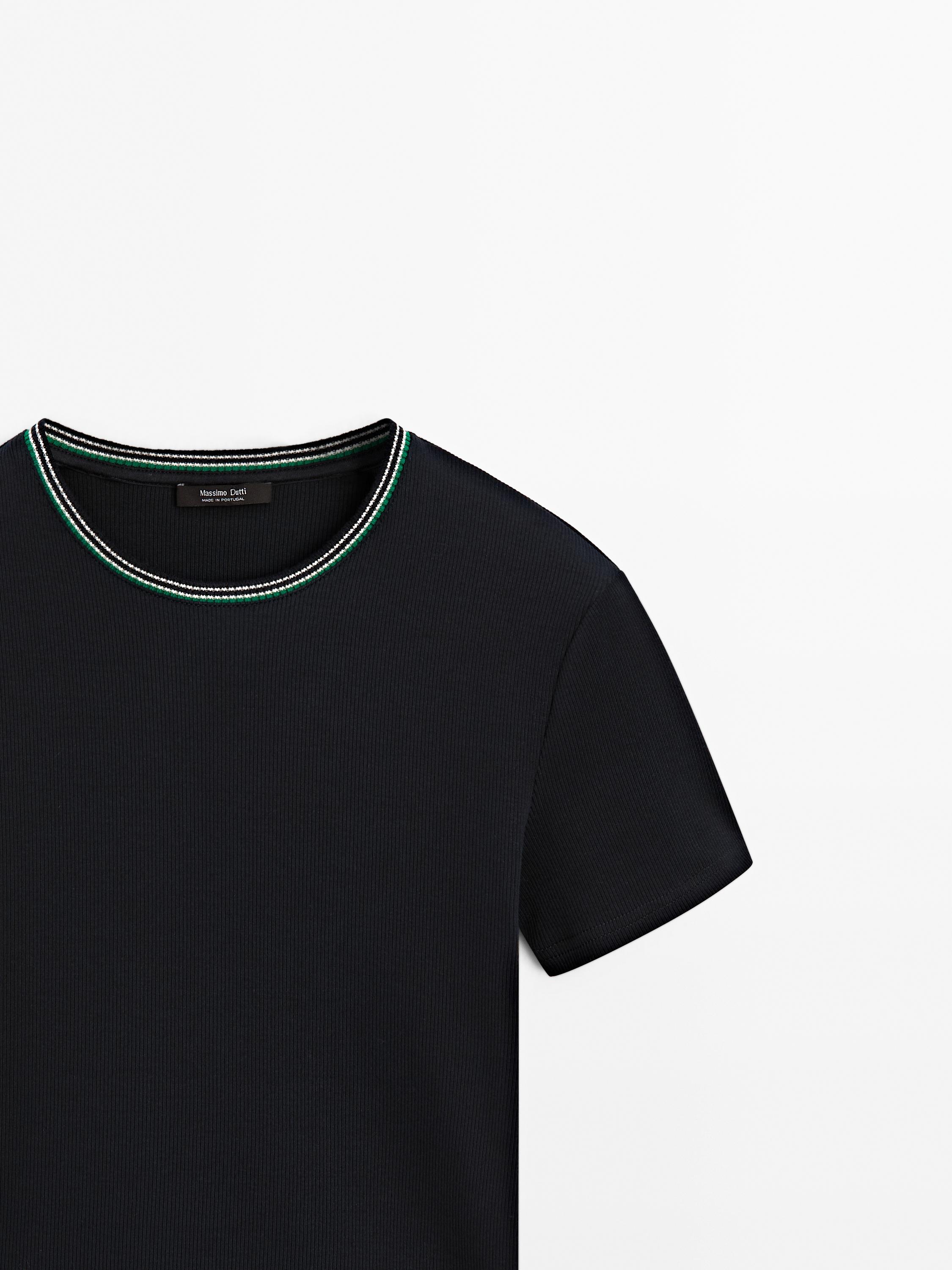 Ribbed short sleeve T-shirt