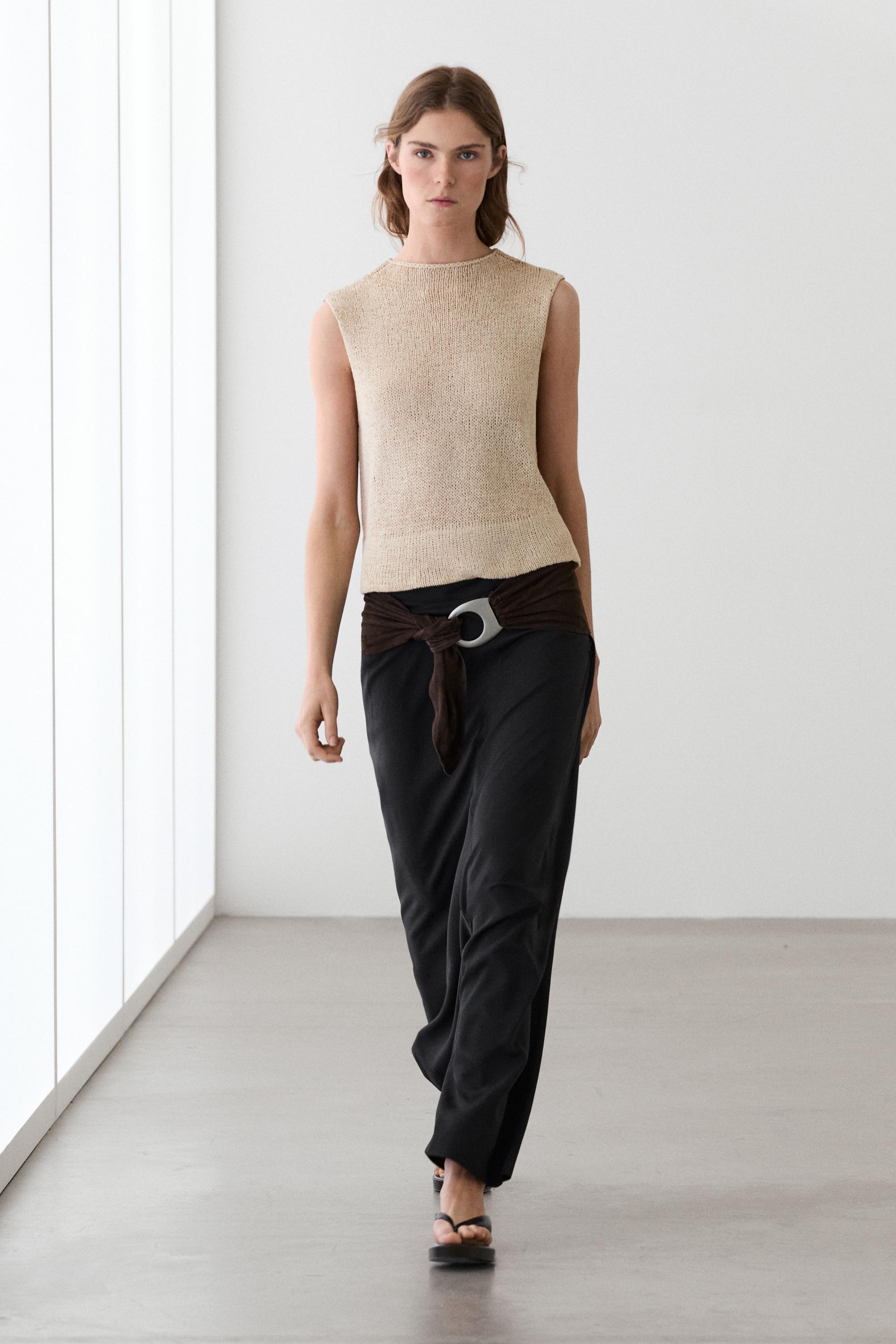 Stricktop mit Leinen