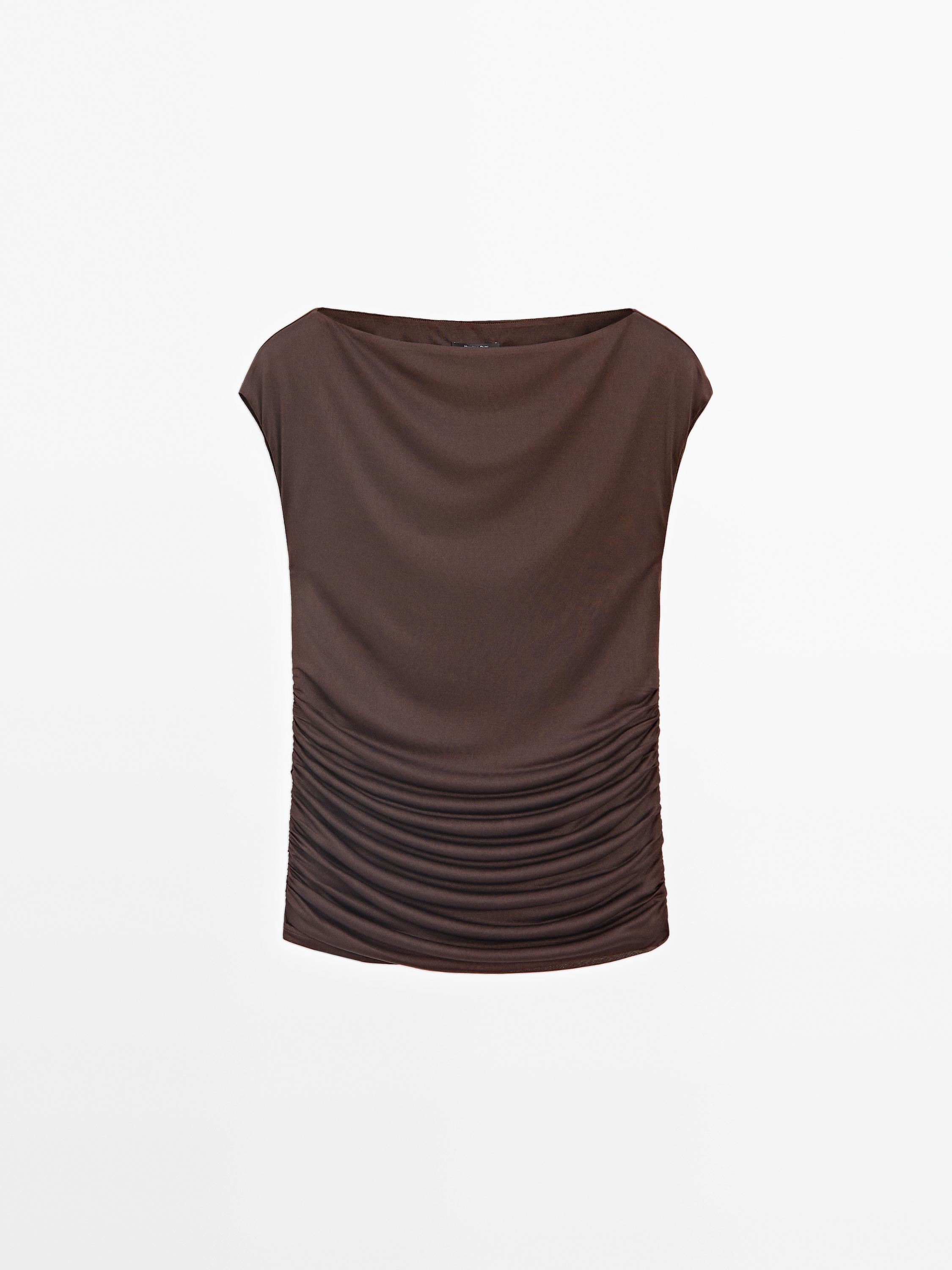 Top with draped detail