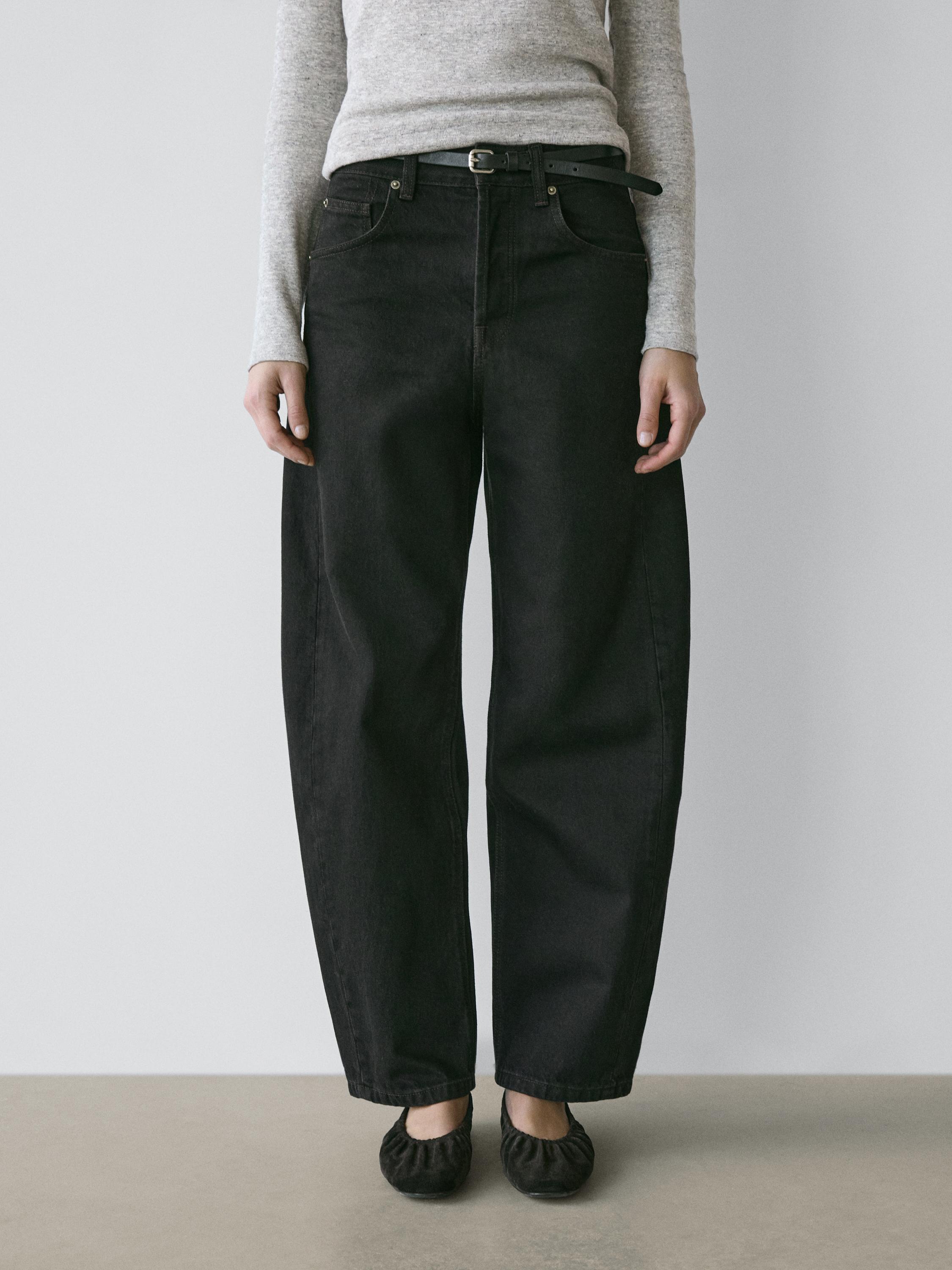 Mid-rise balloon fit jeans — Chocolate