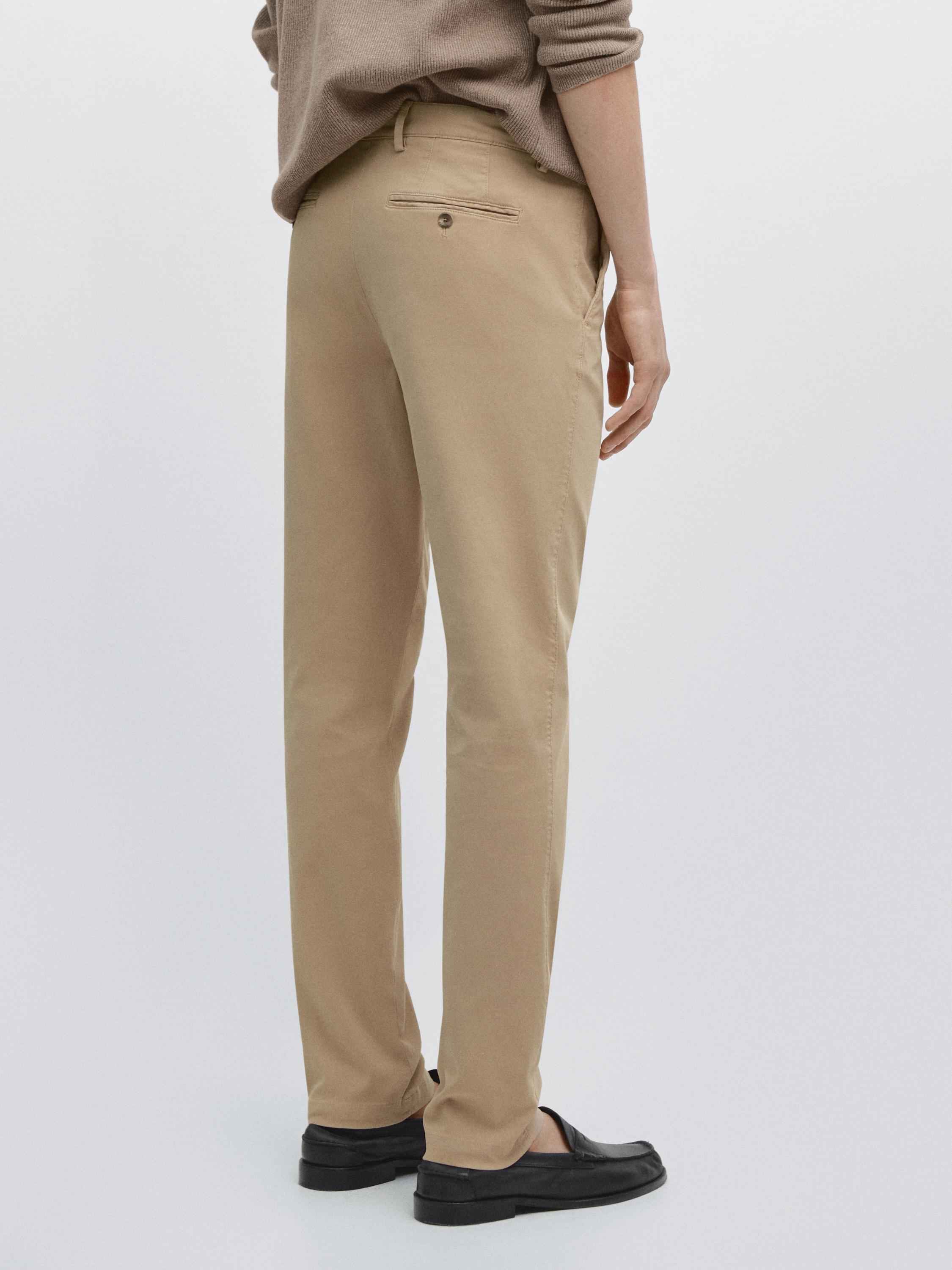 Slim-fit micro-textured trousers — OCHRE