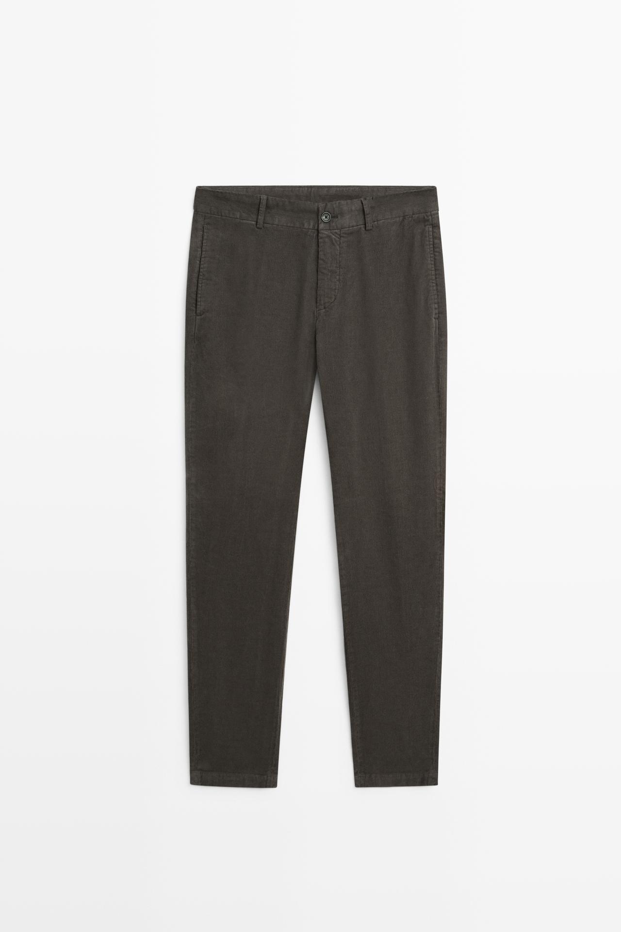 Slim fit corduroy pants — GREY