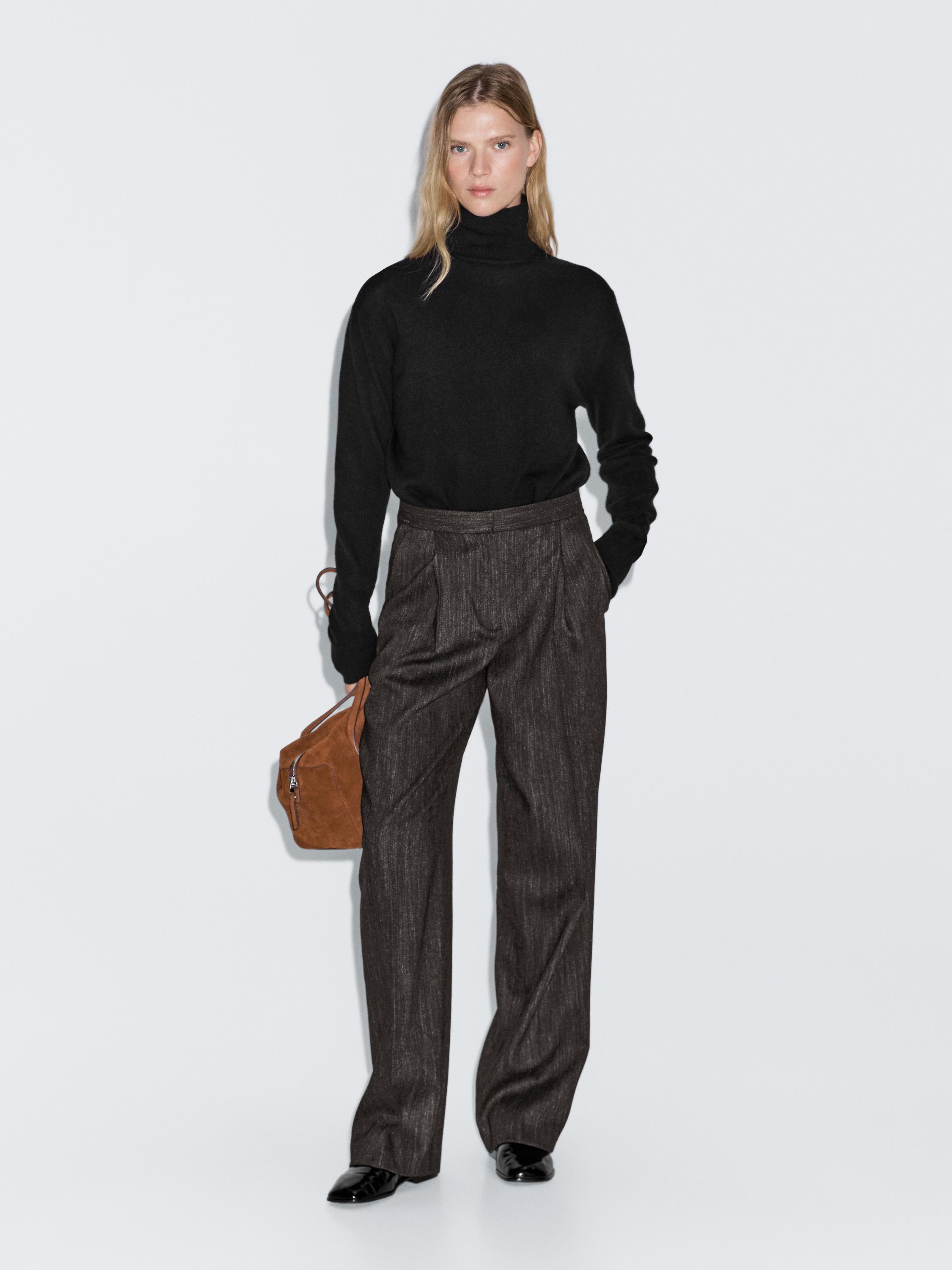 Darted flecked trousers