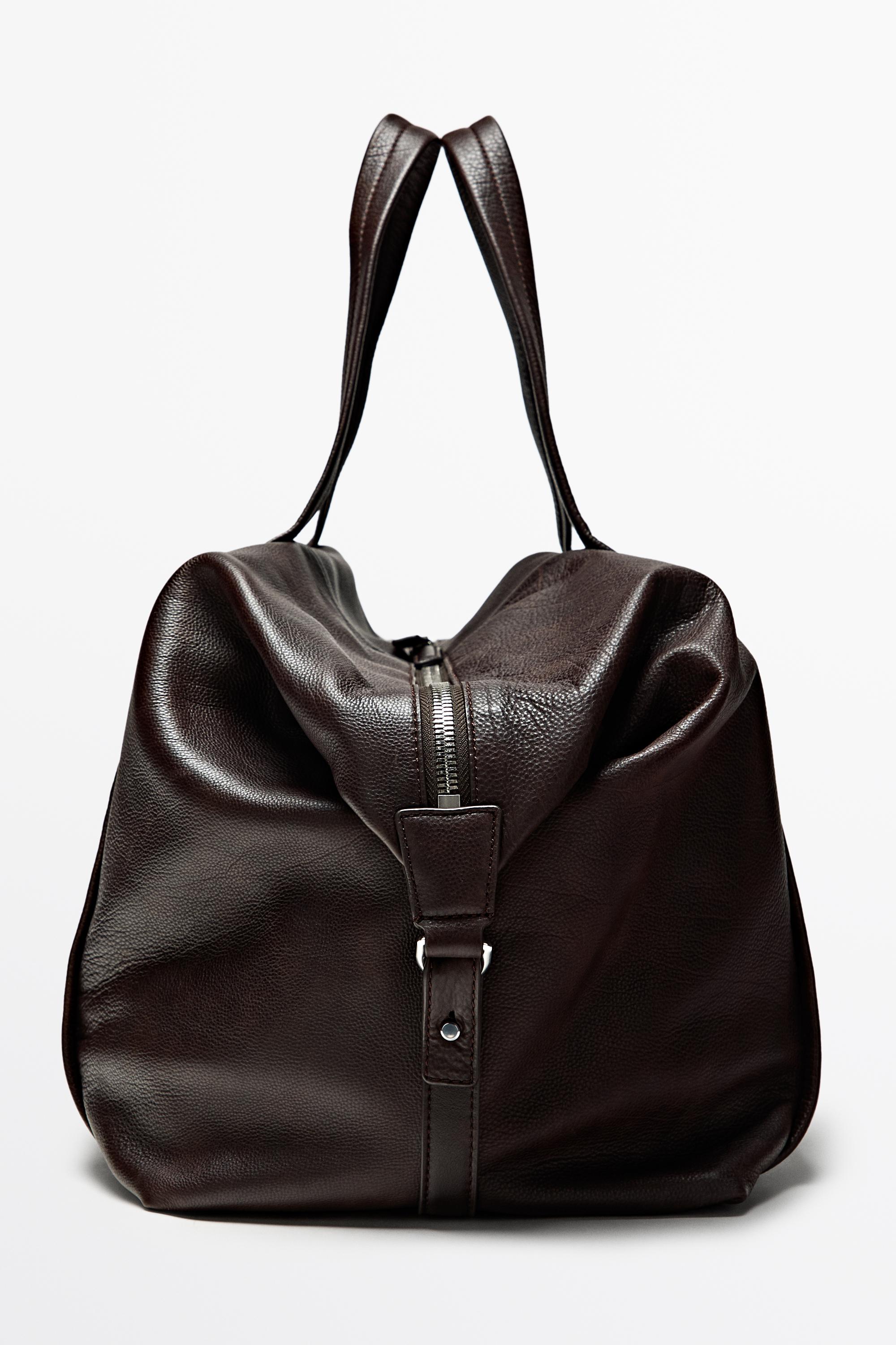 Nappa leather travel bag — BROWN