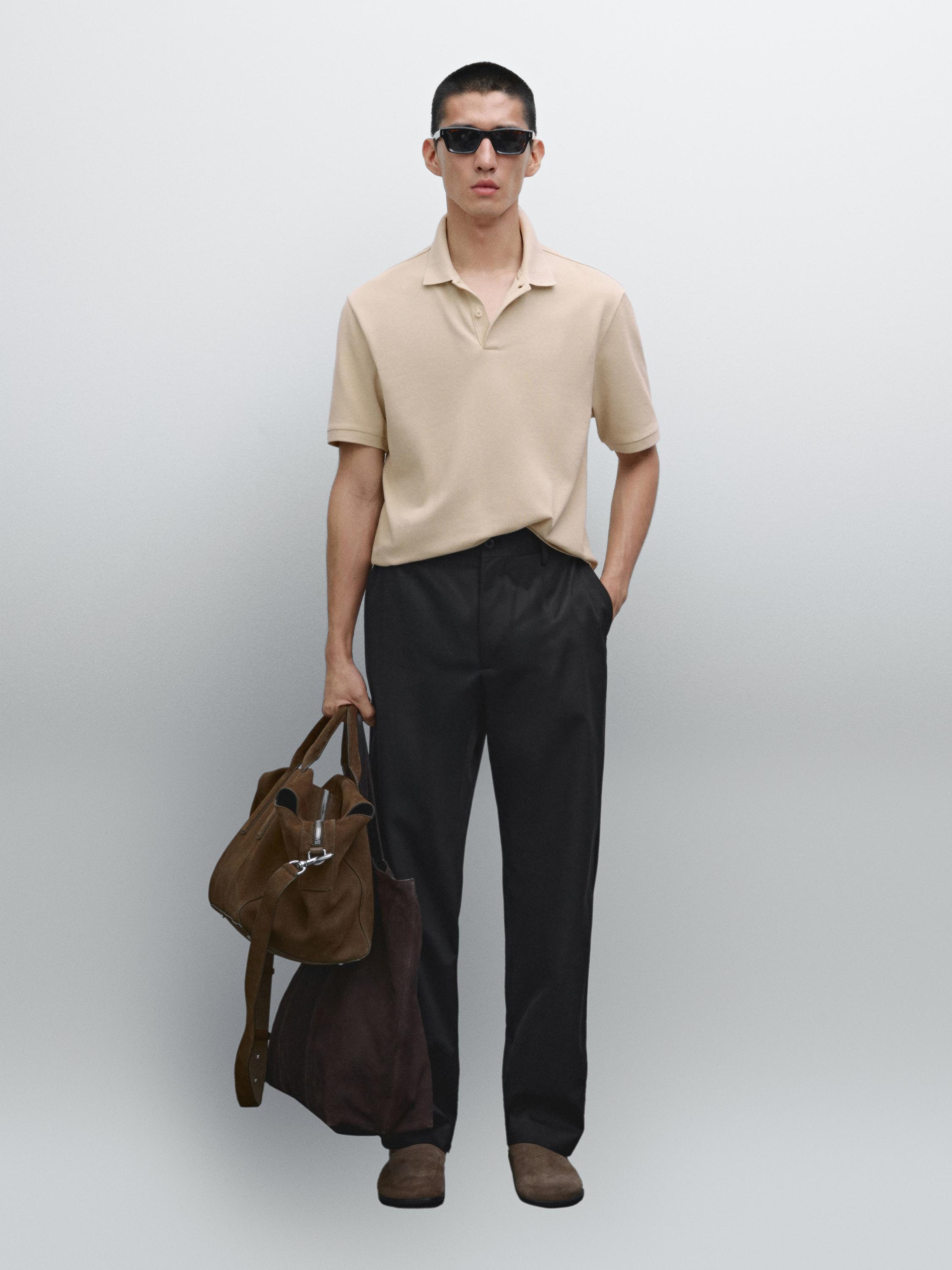 Polo micro estructura piqué algodón