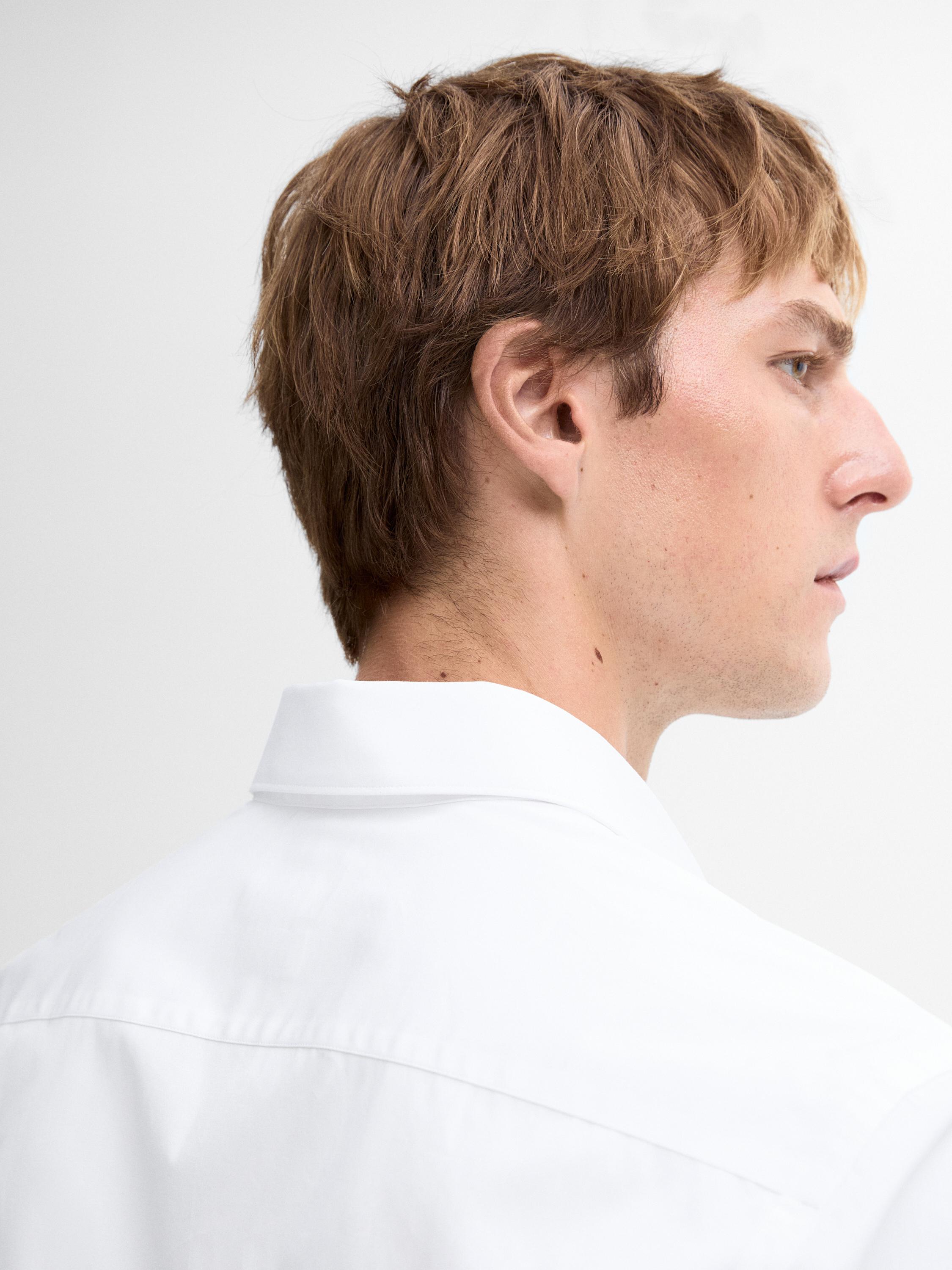 Priglundantys grynos medvilnės poplino marškiniai