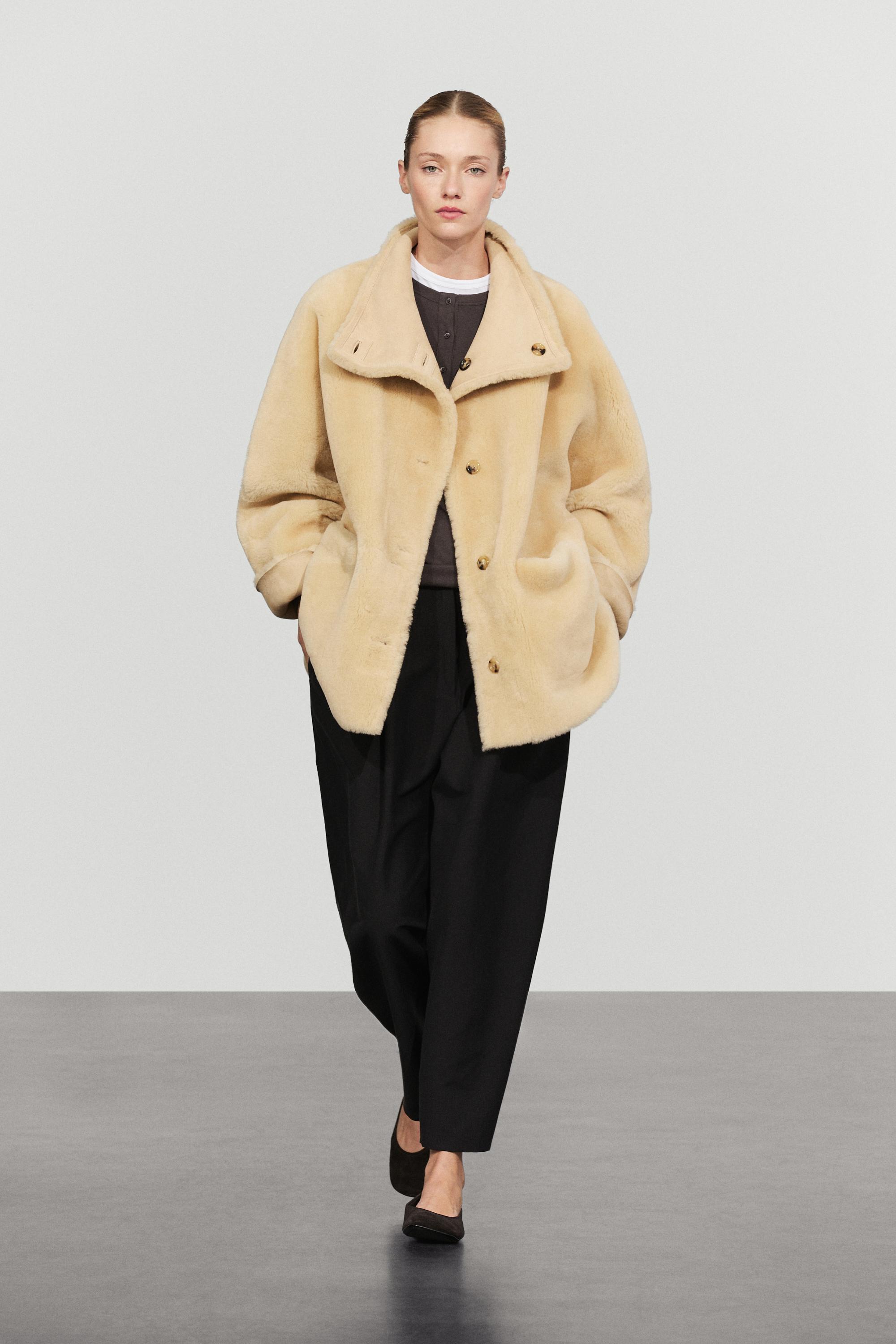 Reversible fur leather coat
