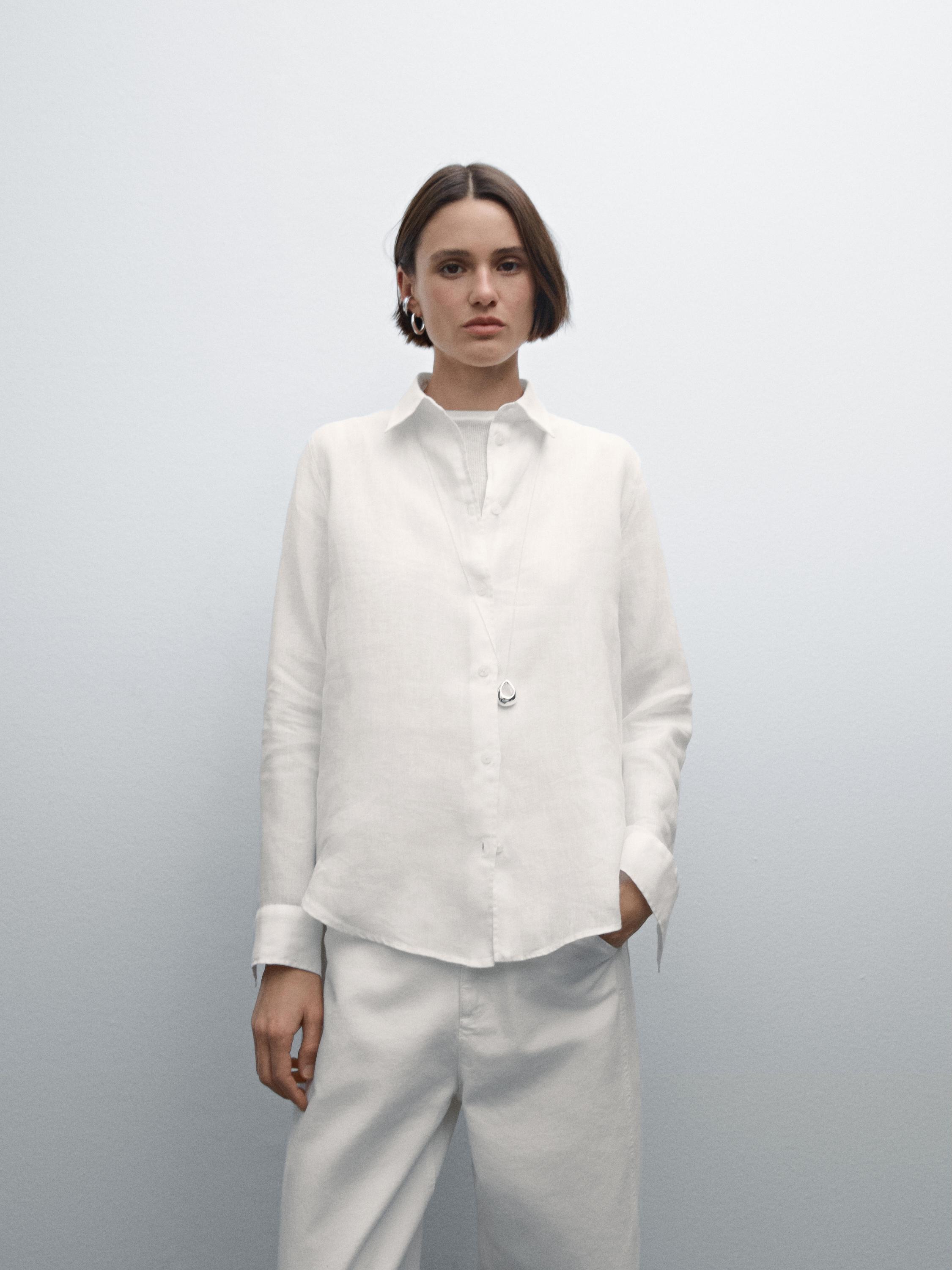 Flowing 100% linen shirt