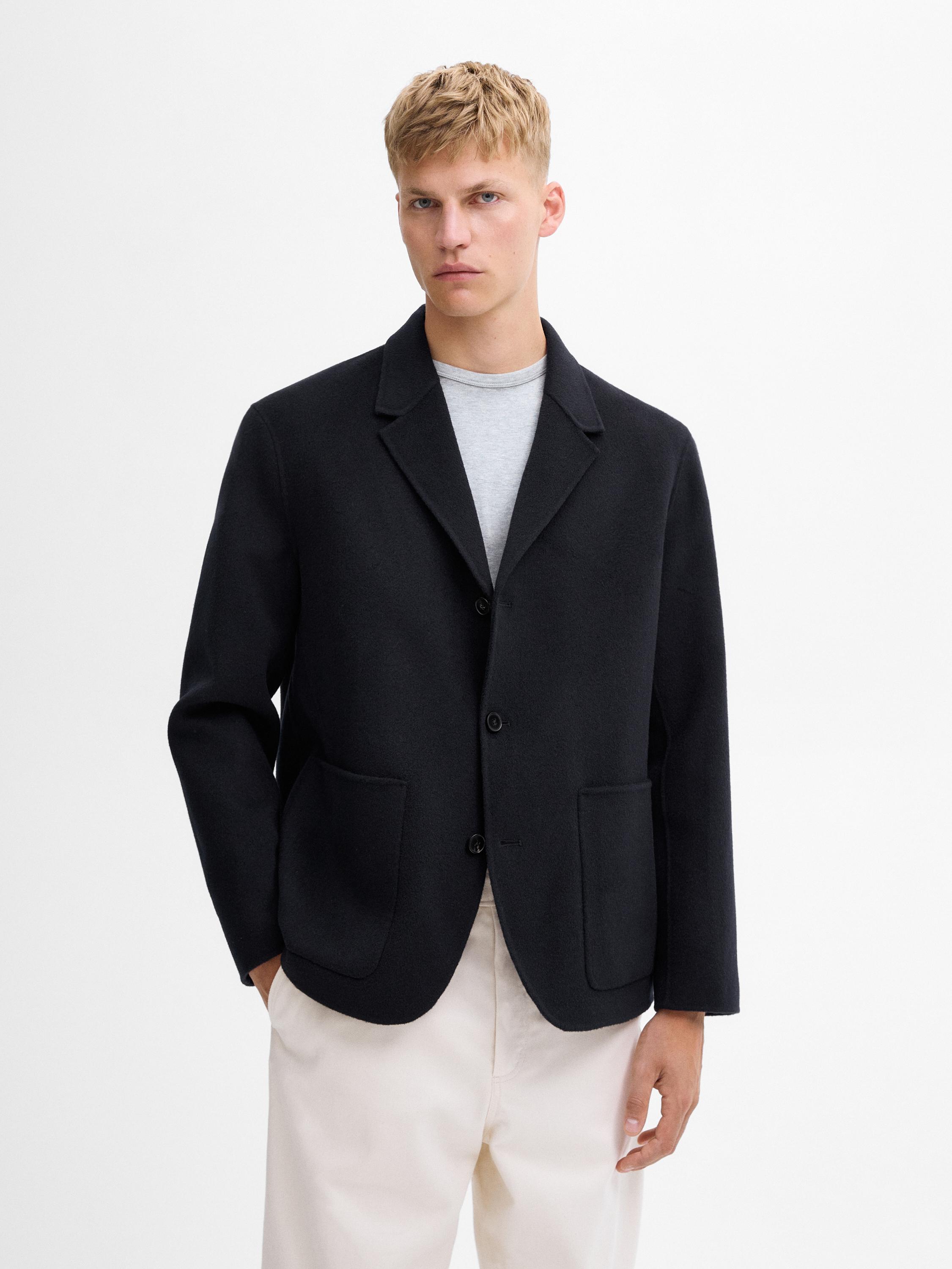 100% wool blazer with pocket details · Navy Blue · Dressy | Massimo Dutti