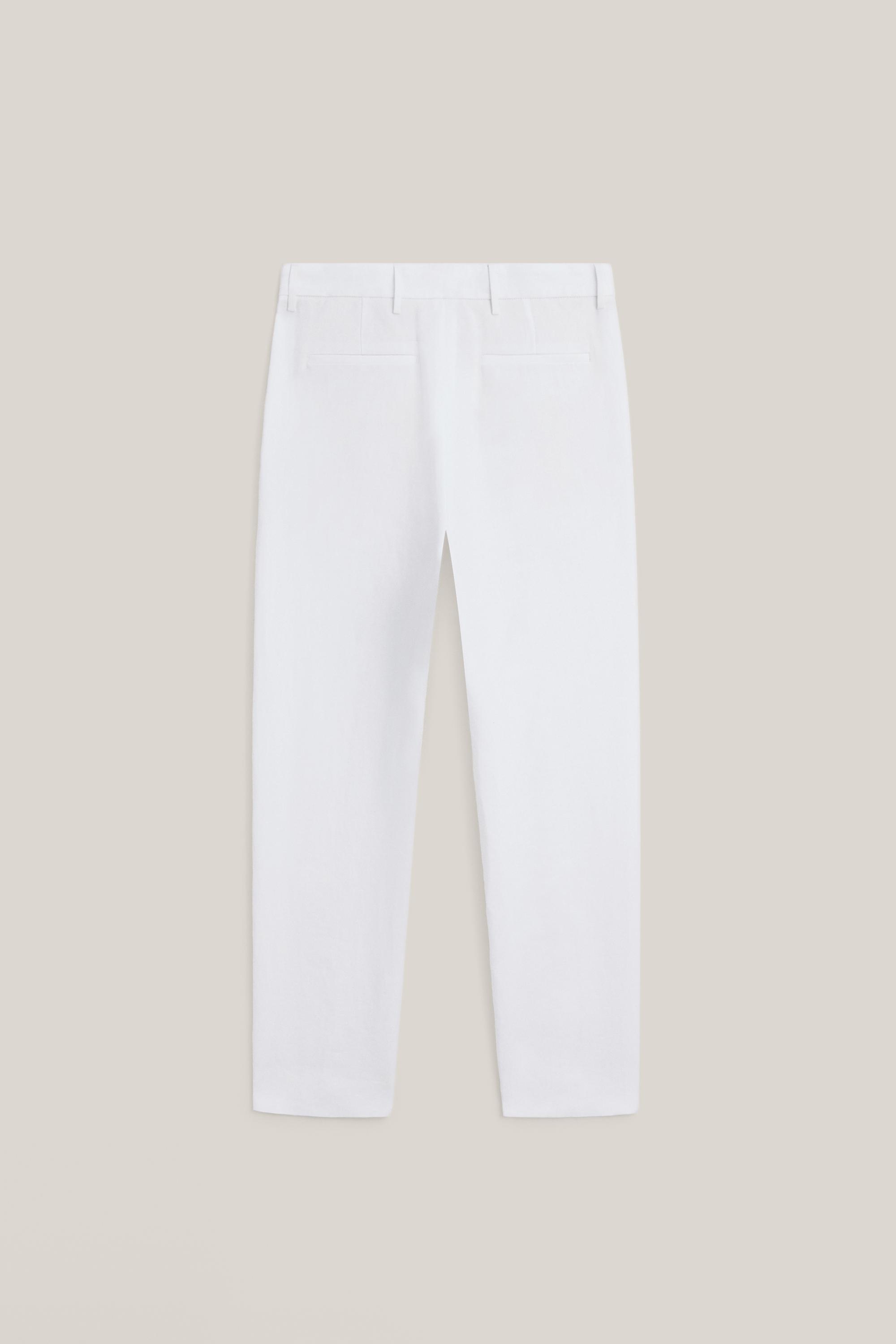 Linen trousers with double dart details - LIMITED EDITION — WHITE