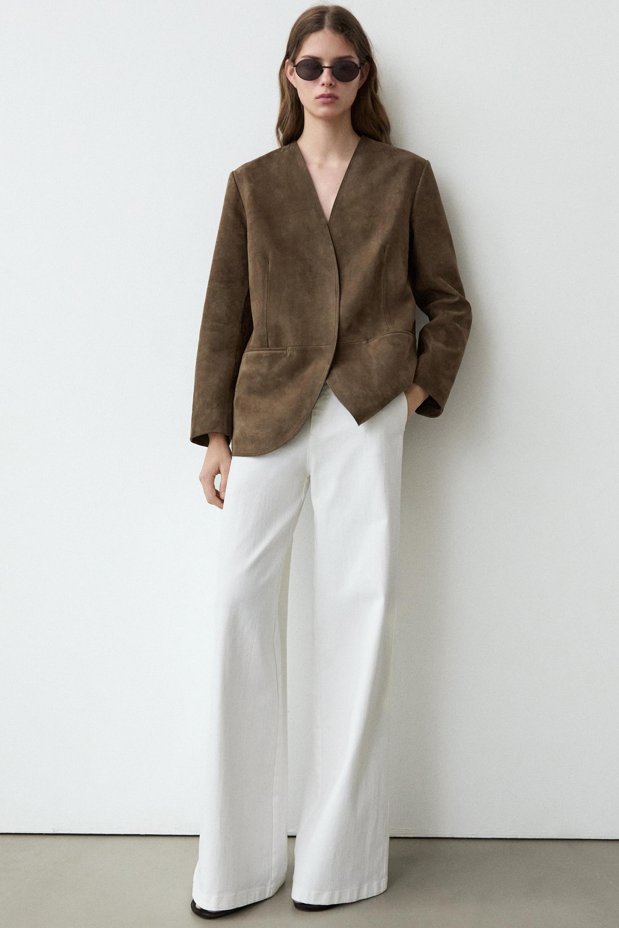 High-waist palazzo jeans — WHITE