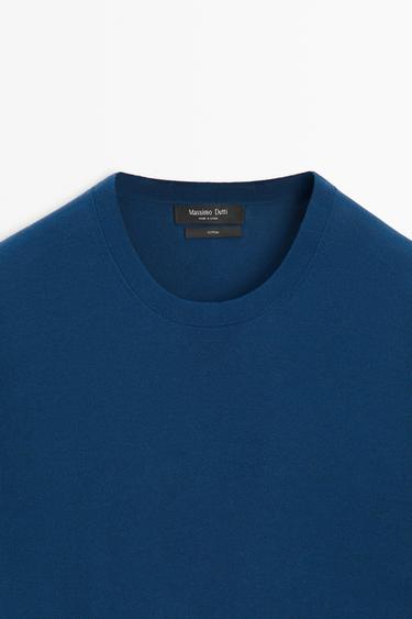 100% cotton short sleeve round neck T-shirt — ELECTRIC BLUE 5