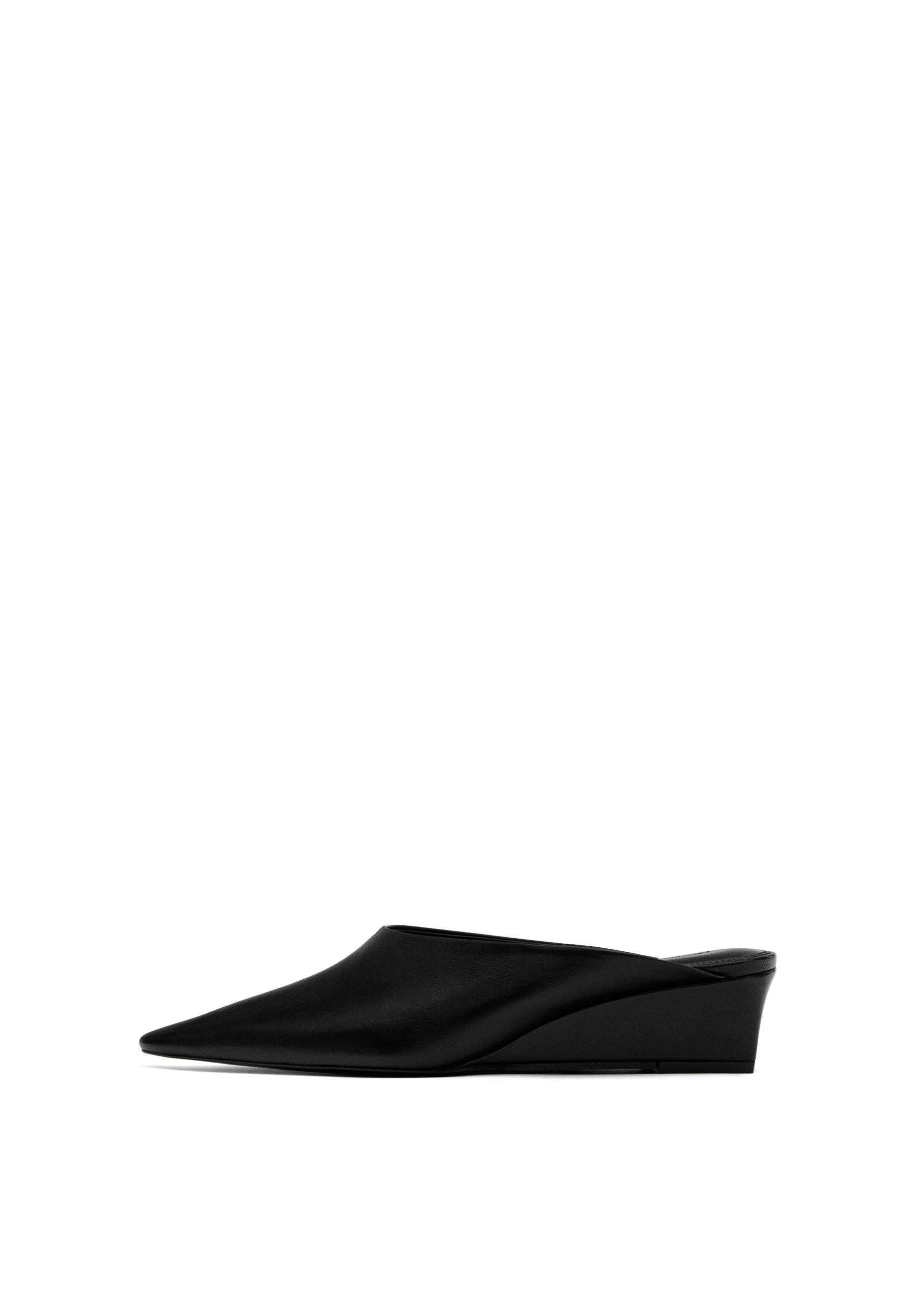 Wedge heel mules — BLACK