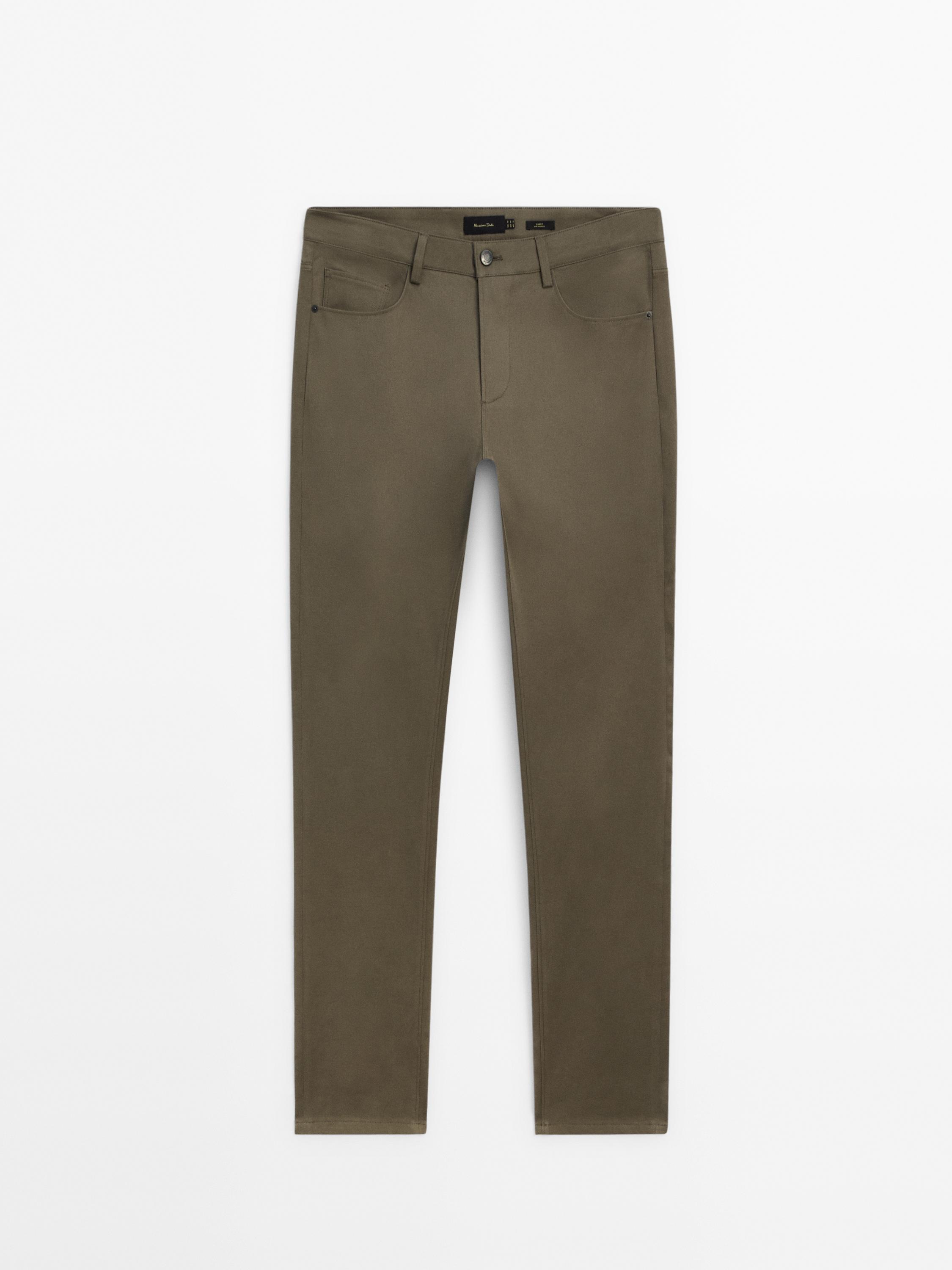 Kalhoty slim fit z bavlněné směsi