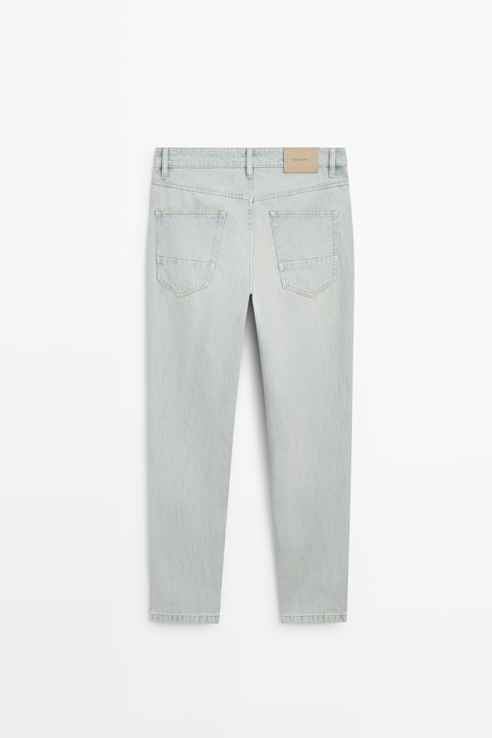 Slim fit cropped jeans — DARK BLUE