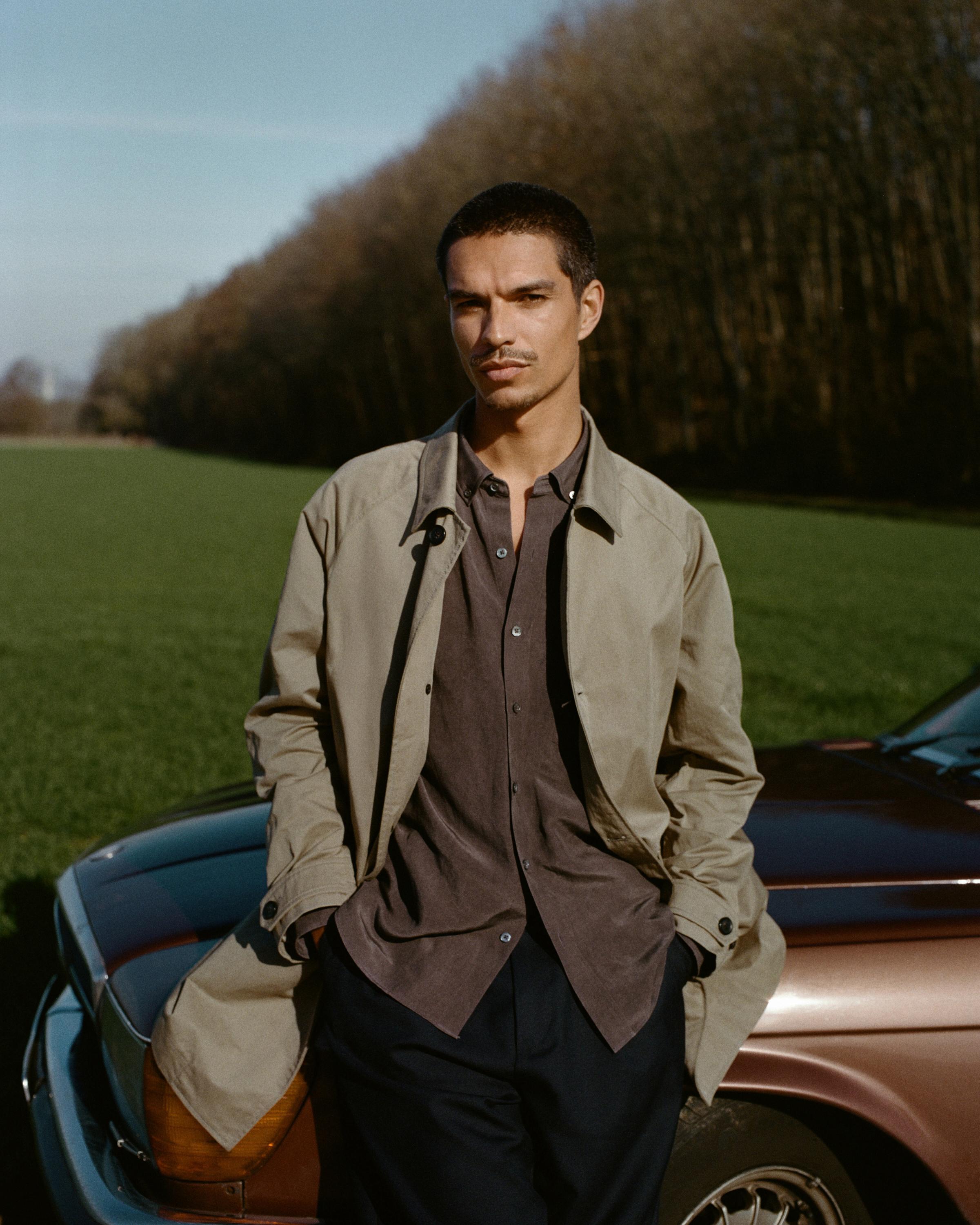 Flowing regular fit shirt with pocket — AUBERGINE